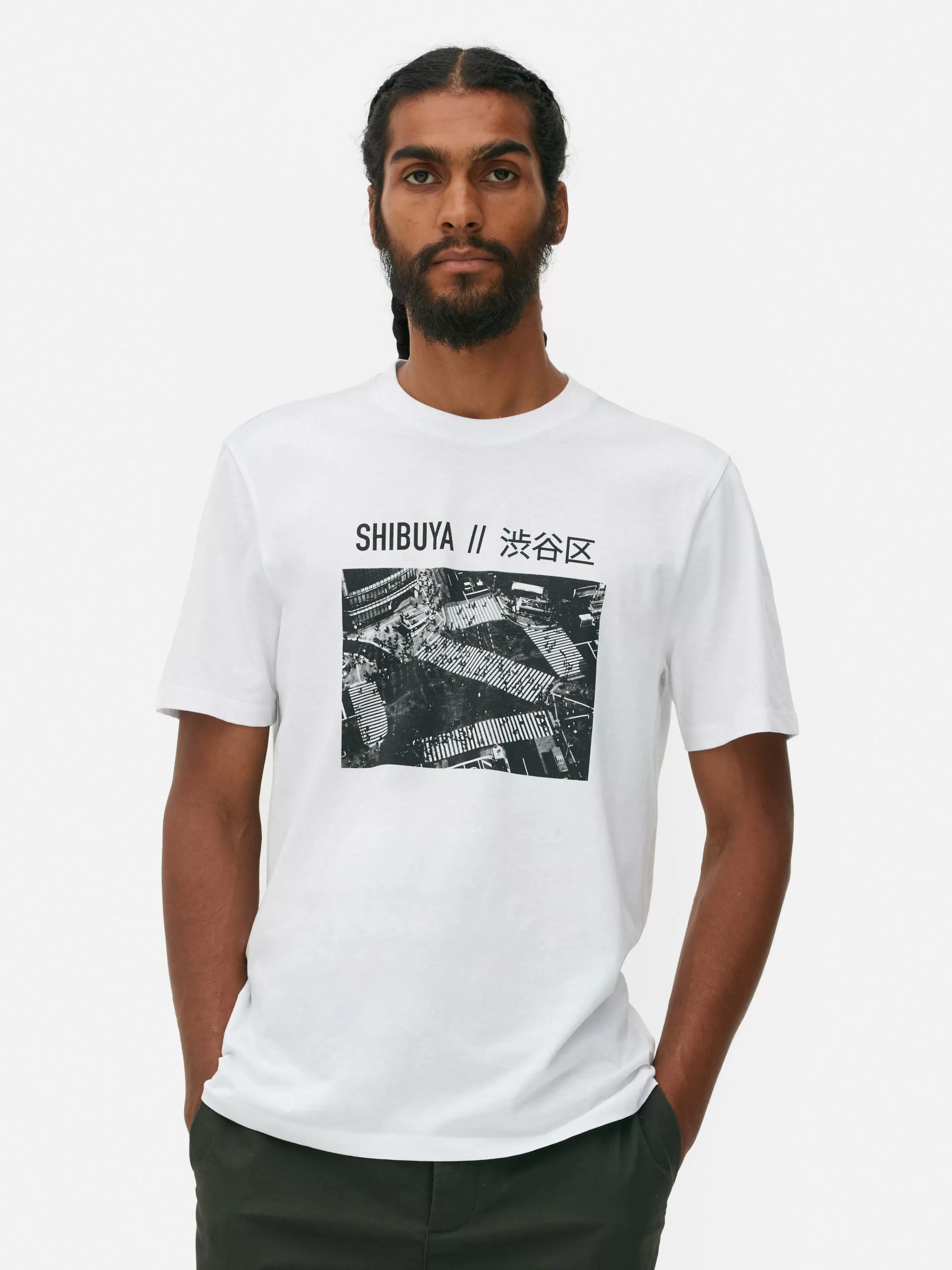 Primark Tops Und T-Shirts | „Shibuya Crossing“ T-Shirt Weiß