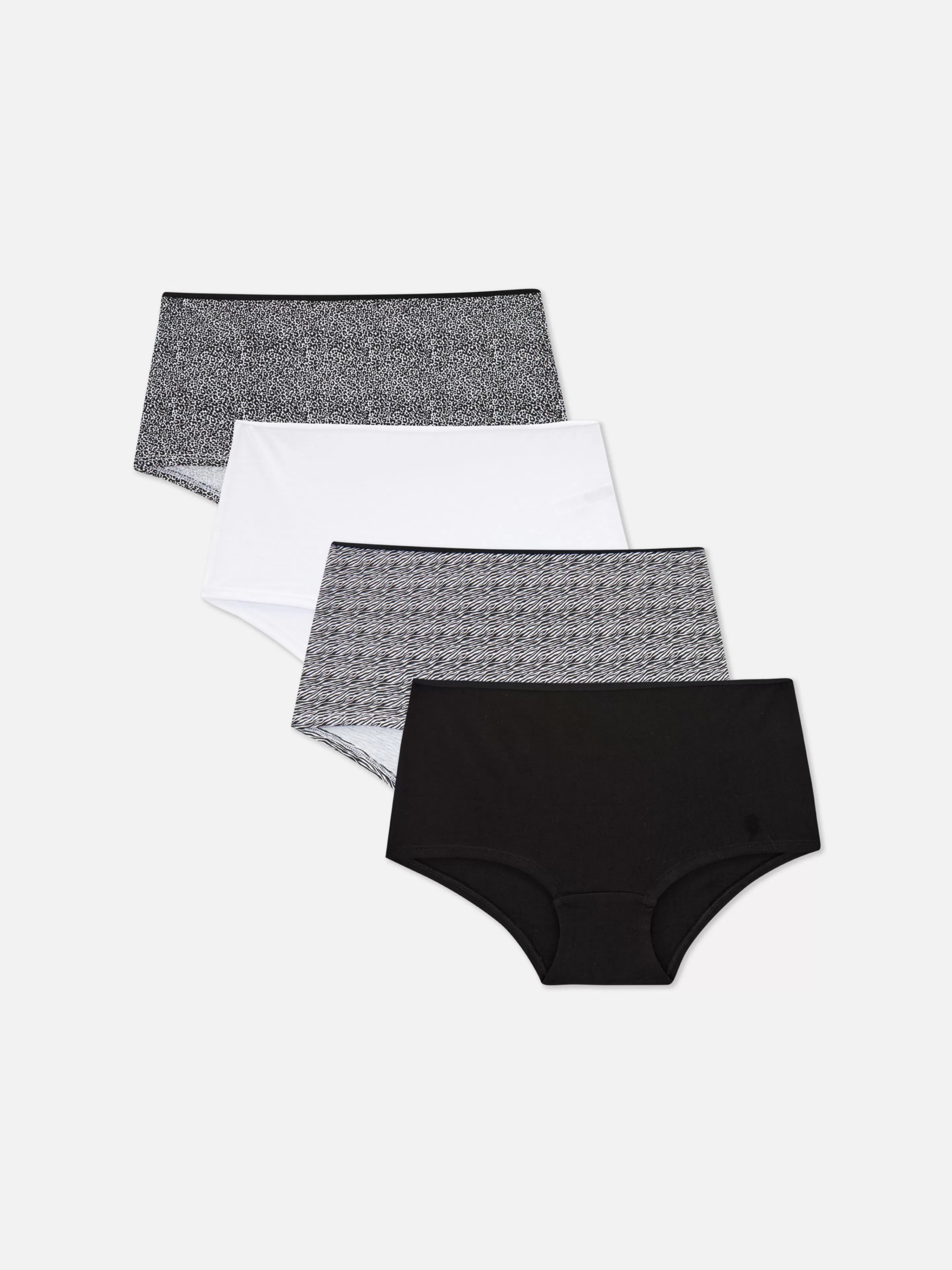 Primark Slips | Shorts Für Jeden Tag, 4er-Pack Schwarz/Weiß