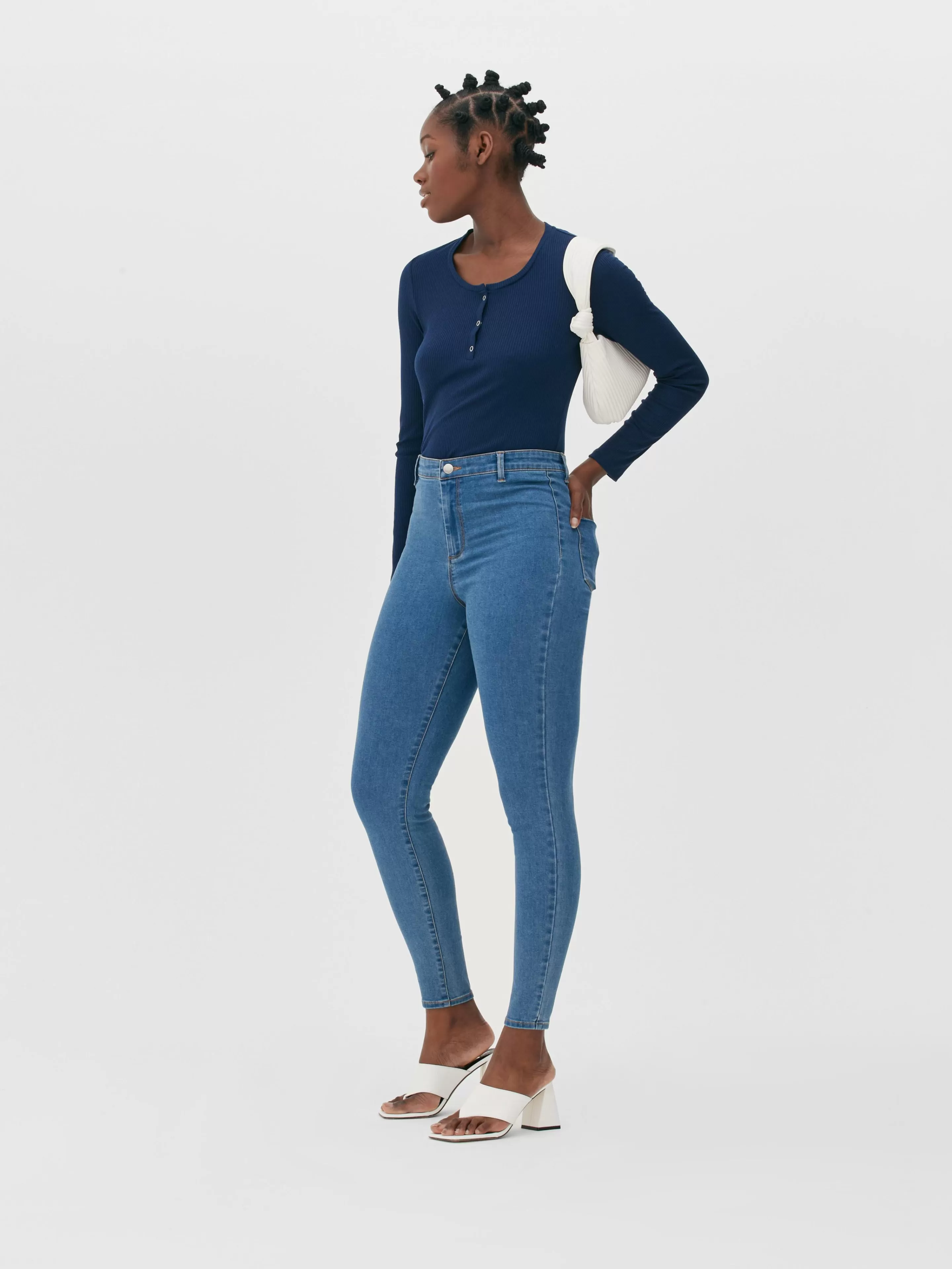 Primark Denim | Jeans | Skinny-Jeans Mit Mittelhohem Bund Mittelblau