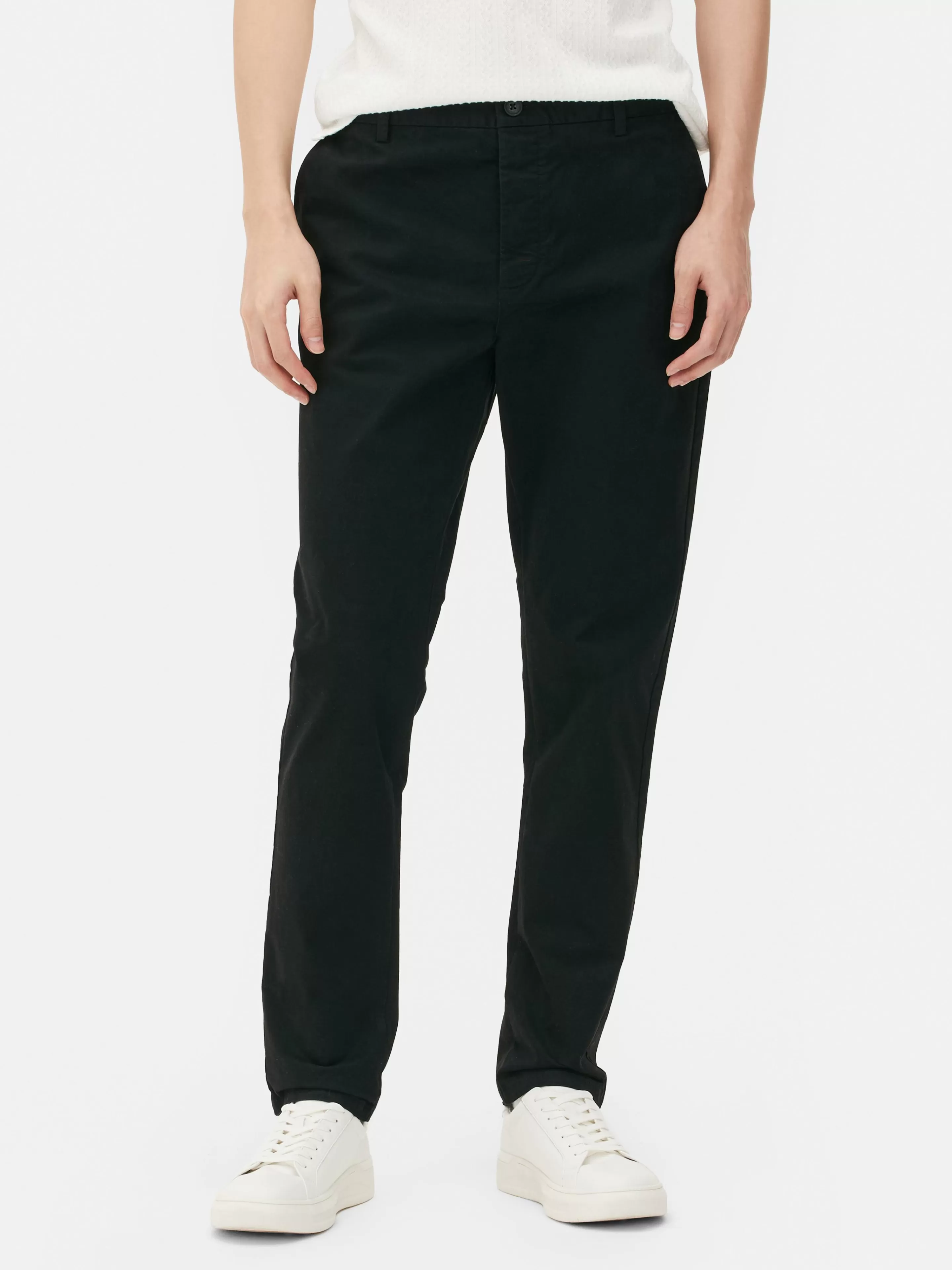 Primark Hosen | Slim Fit Stretch-Chinos Schwarz