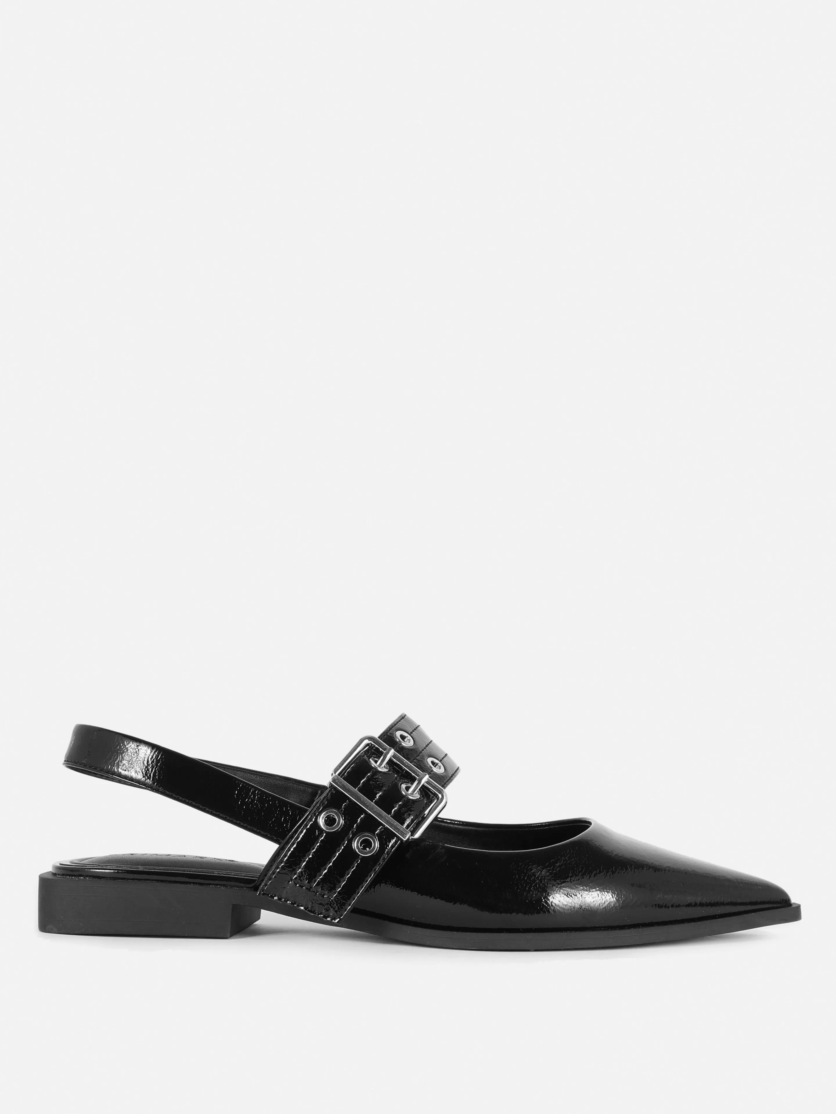 Primark Flache Schuhe | Slingback-Ballerinas Mit Schnalle Schwarz