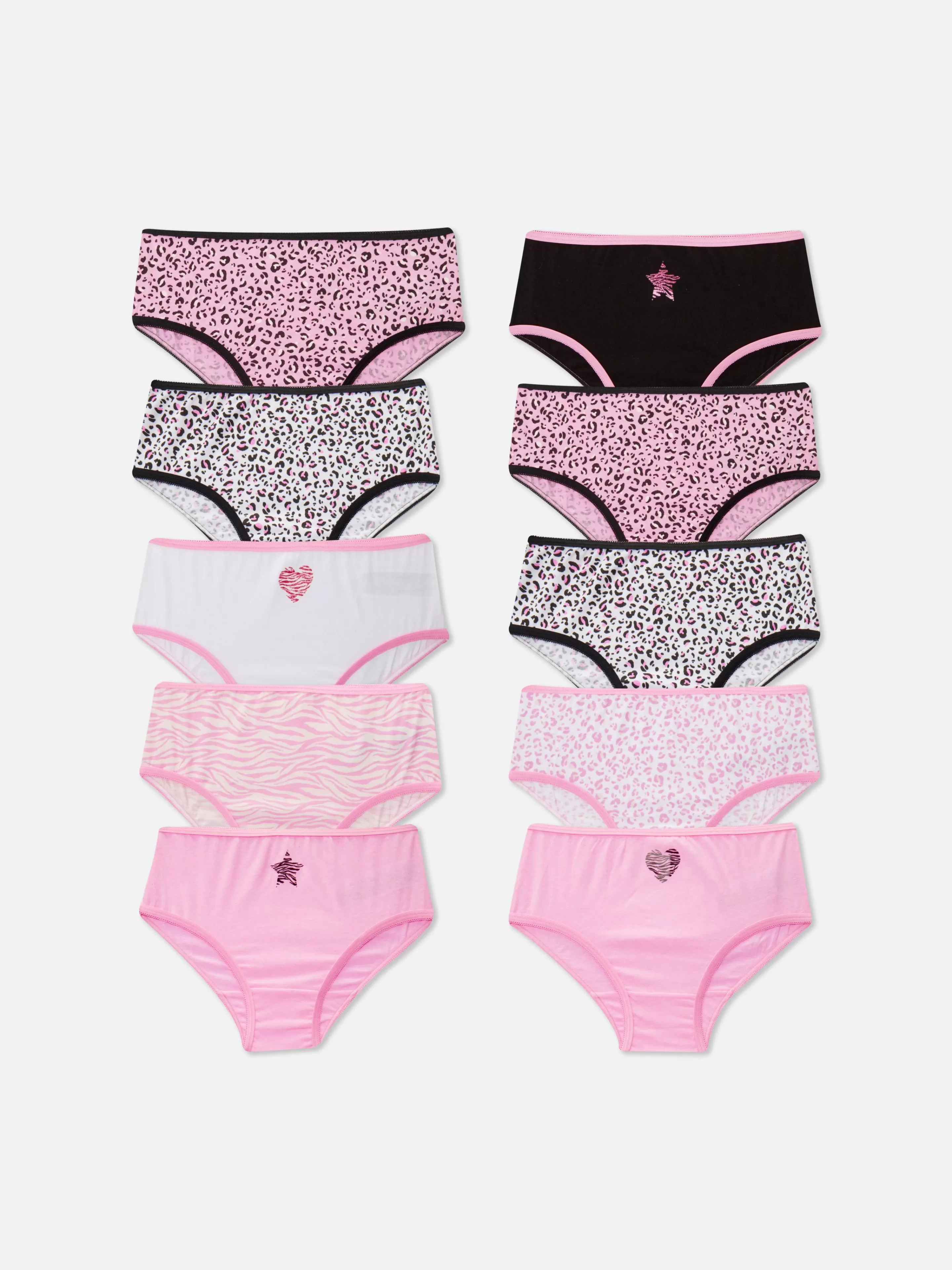 Primark Unterwäsche | Slips Mit Animalprint, 10er-Pack Multi