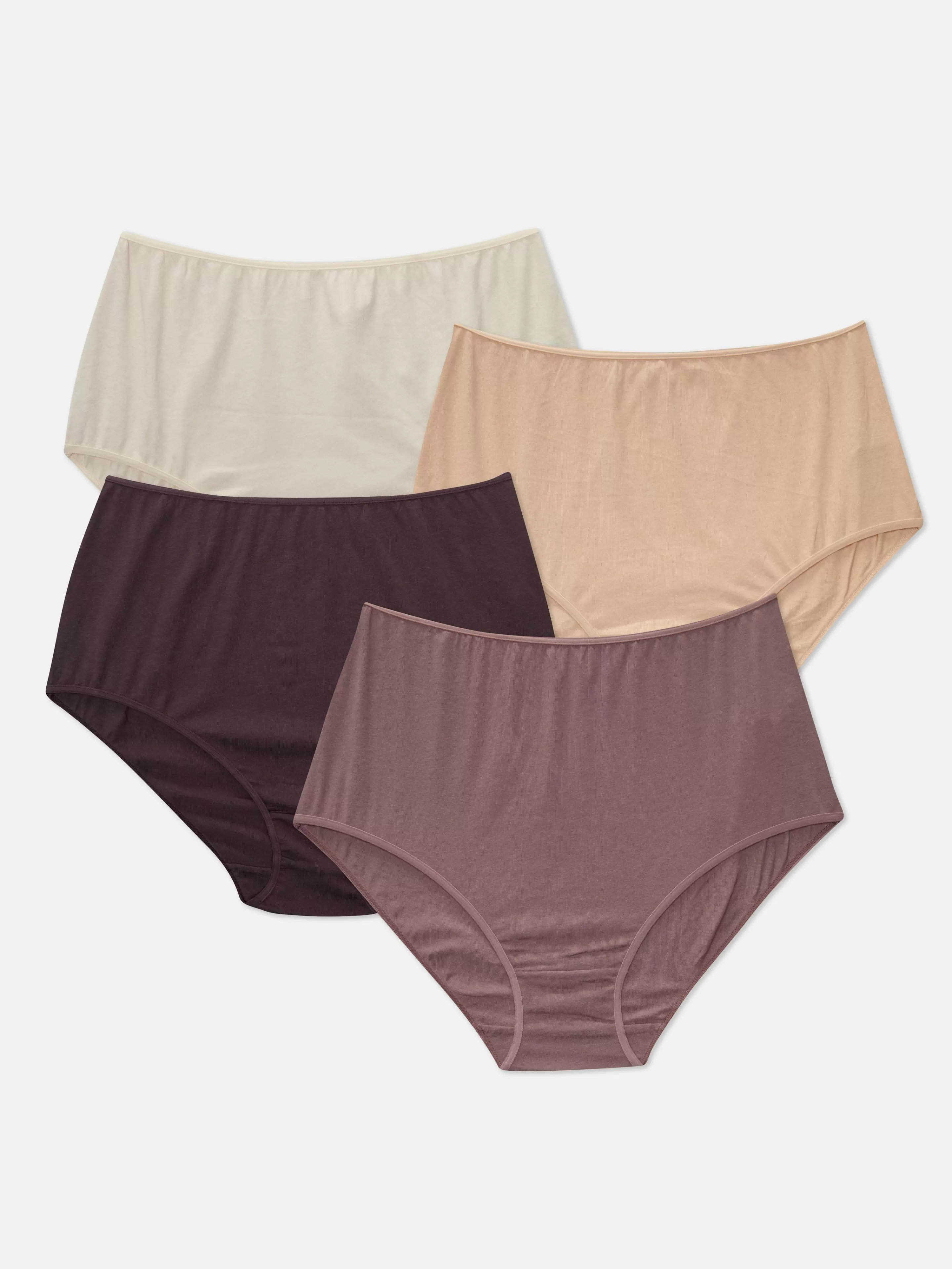 Primark Slips | Slips Mit Hohem Bund, 4er-Pack Naturfarben