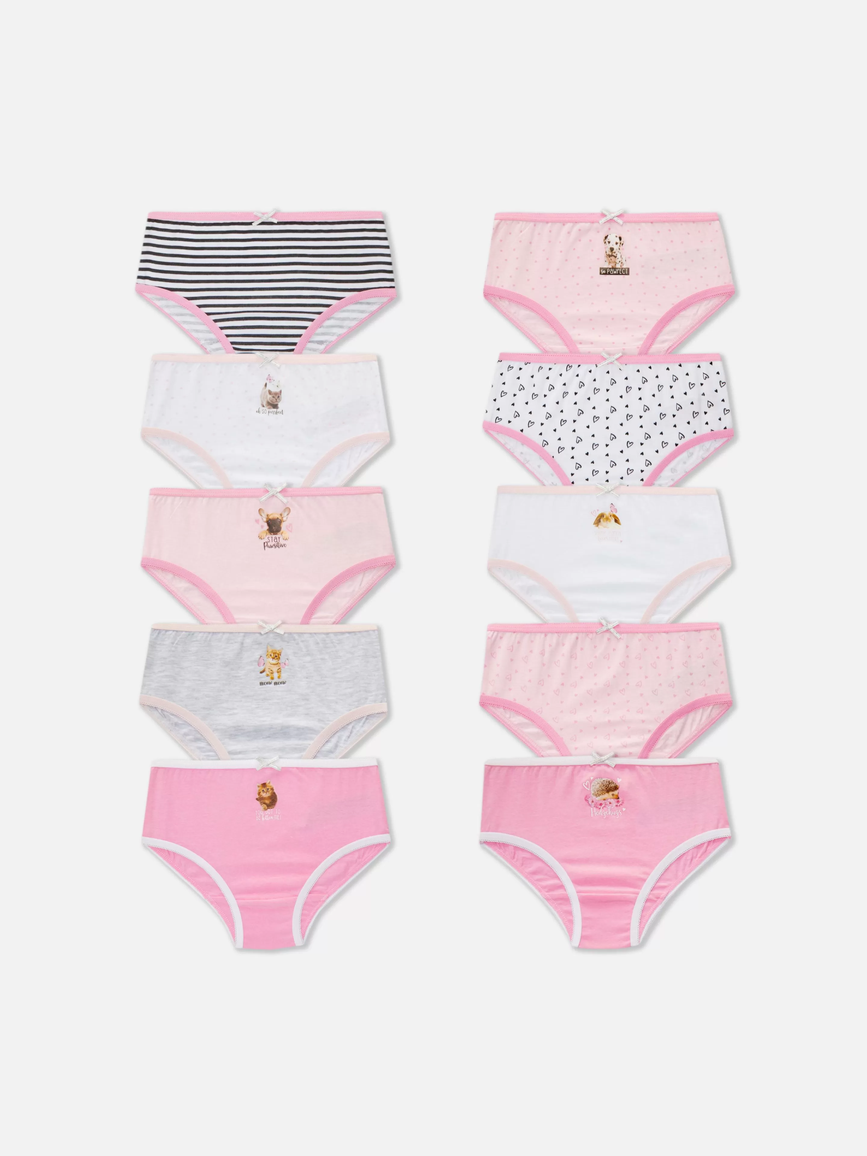 Primark Unterwäsche | Slips Mit Verschiedenen Tiermotiven, 10er-Pack Multi