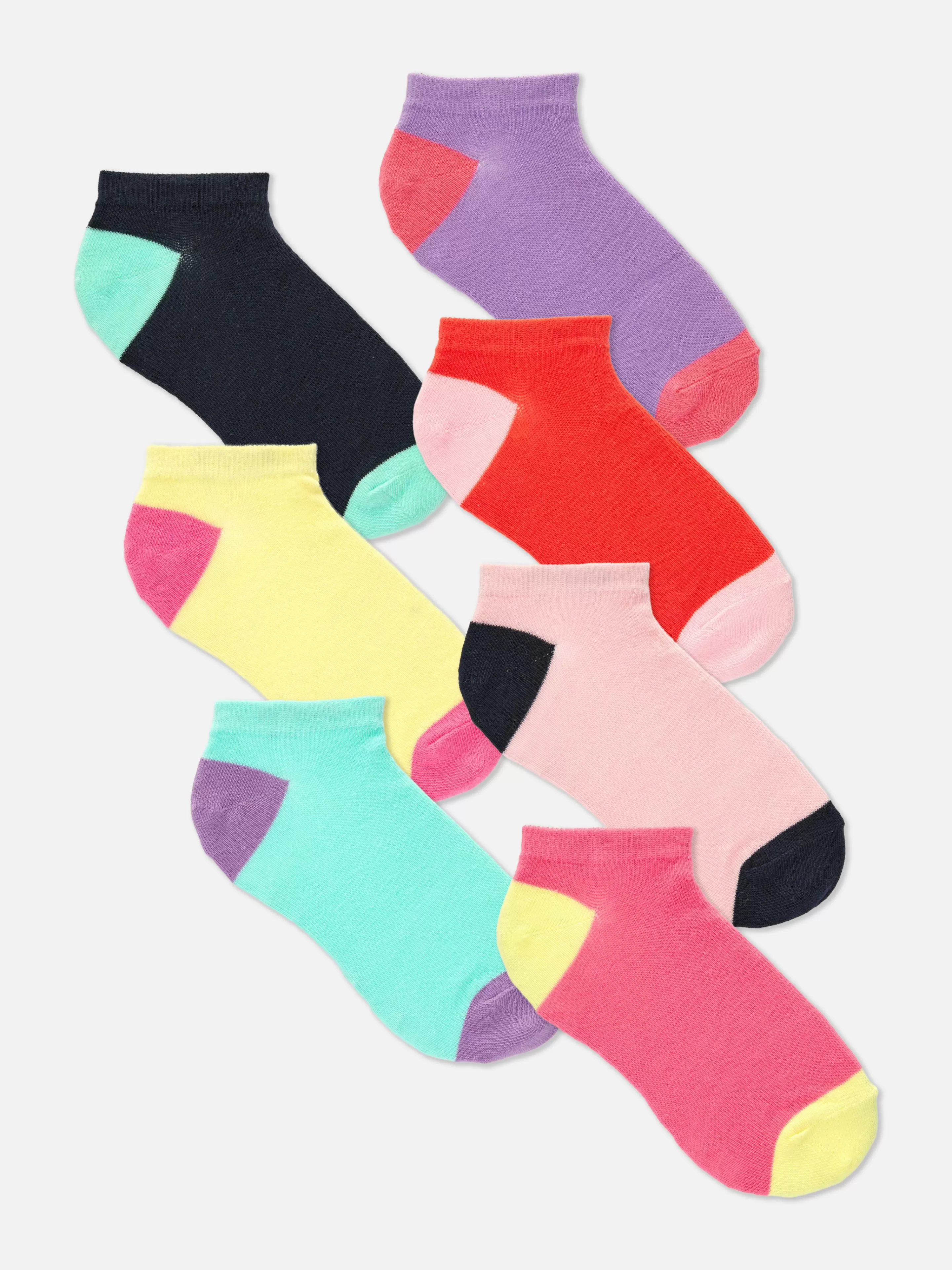 Primark Socken Und Strumpfhosen | Sneaker-Socken In Blockfarben, 7er-Pack Multi