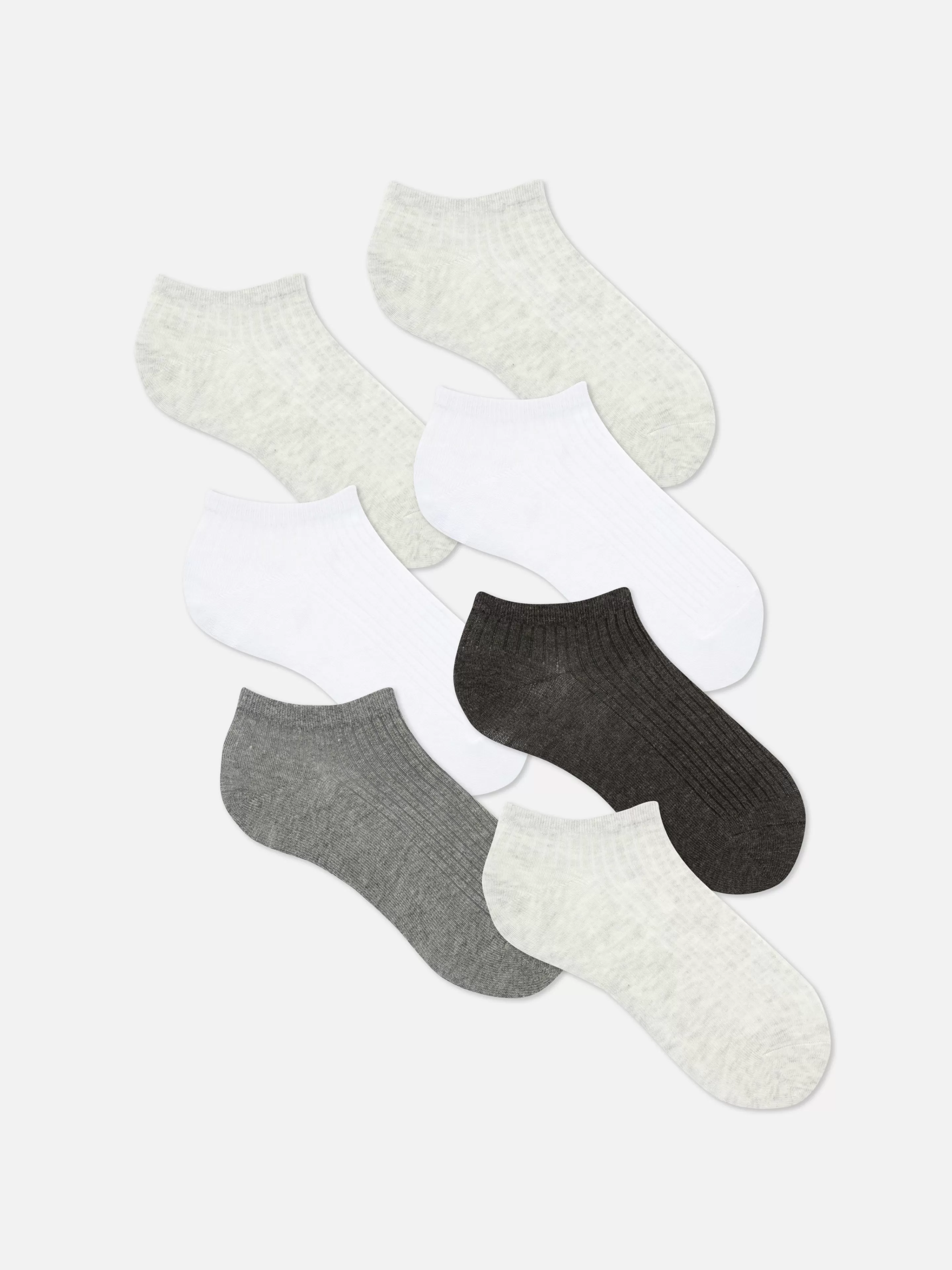 Primark Socken | Sneakersocken In Strickoptik, 7er-Pack Grau