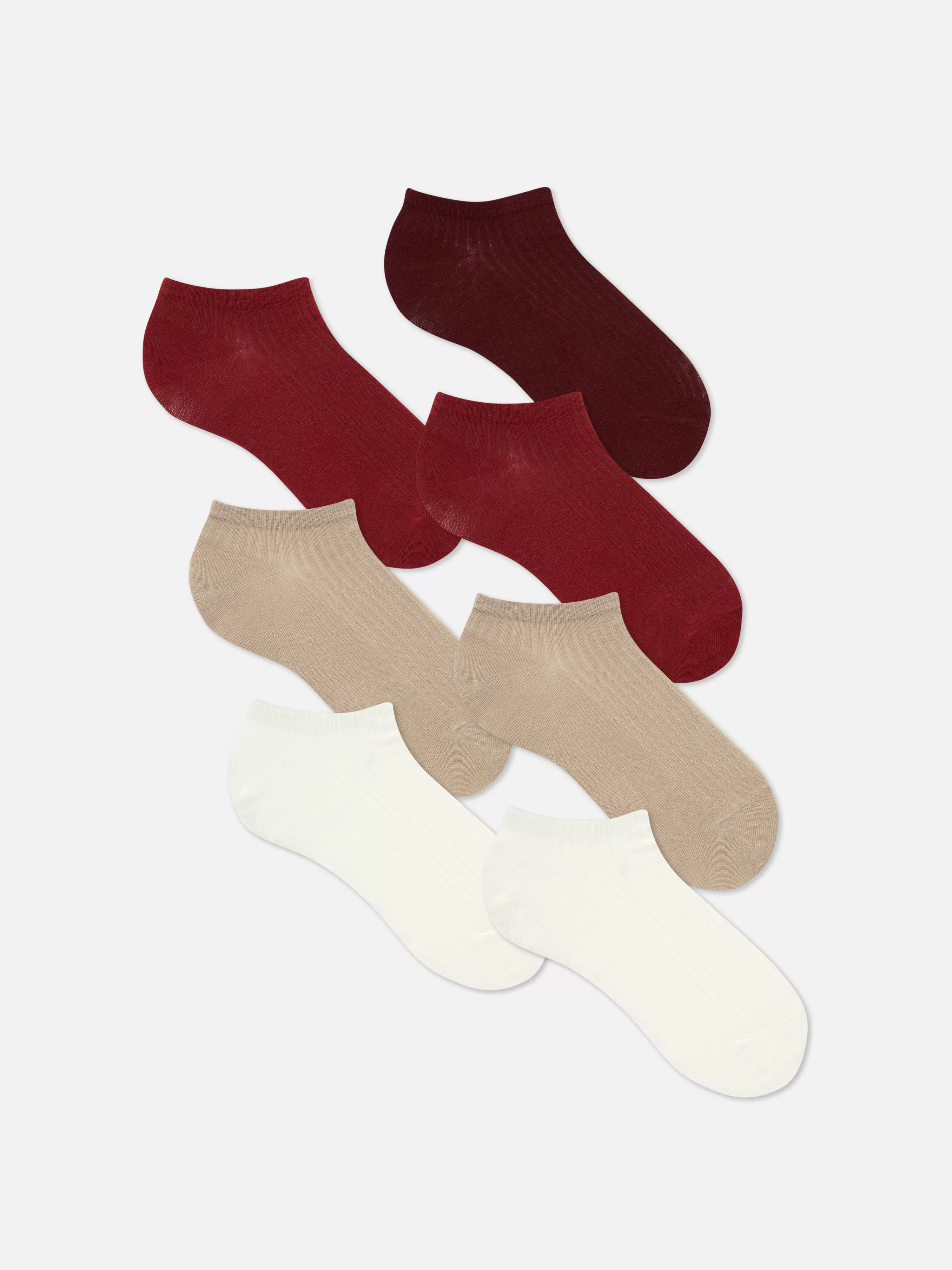 Primark Socken | Sneakersocken In Verschiedenen Farben, 7er-Pack Rot