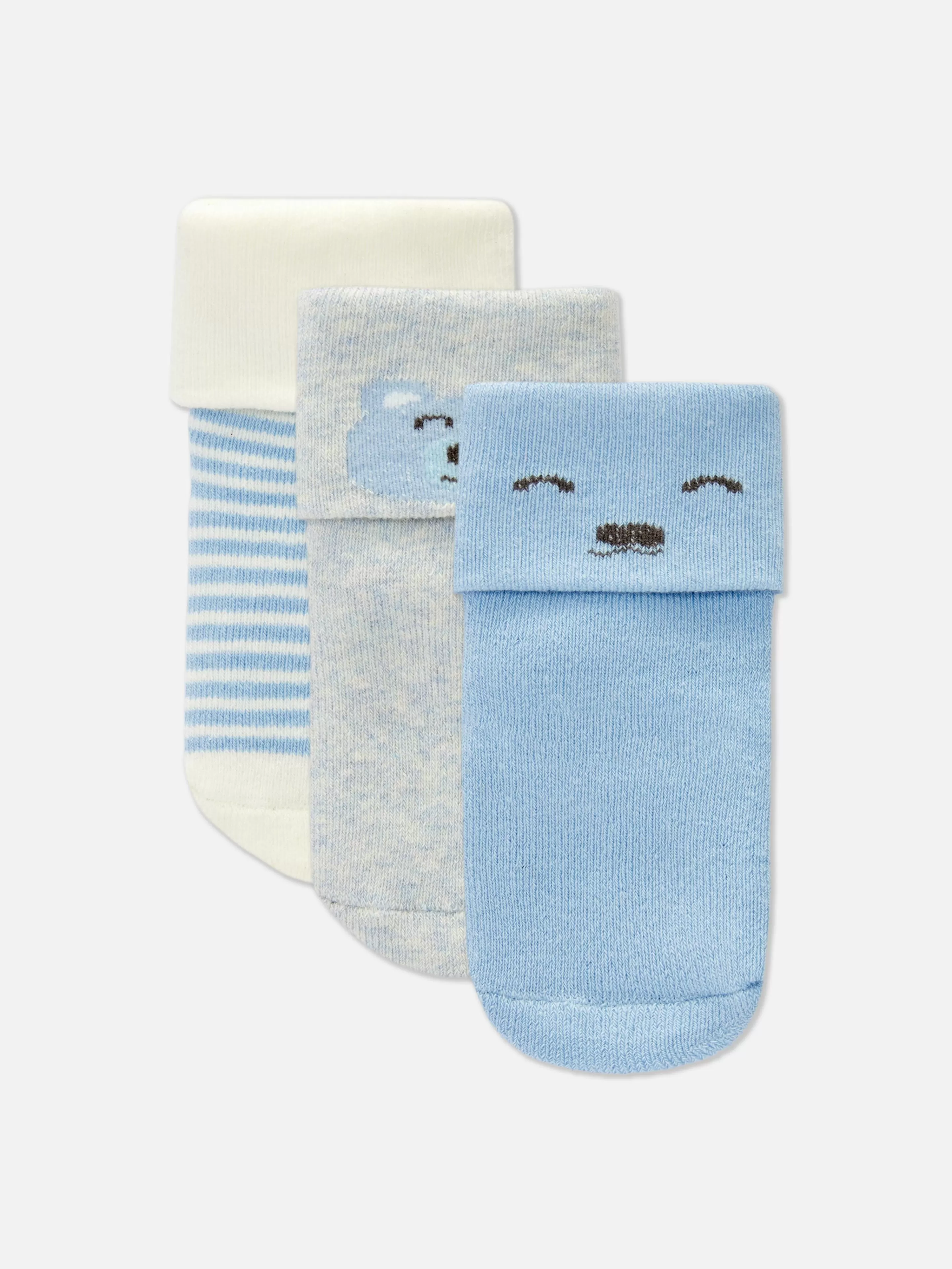 Primark Socken Und Strumpfhosen | Socken Mit Bündchen, 3er-Pack Blau