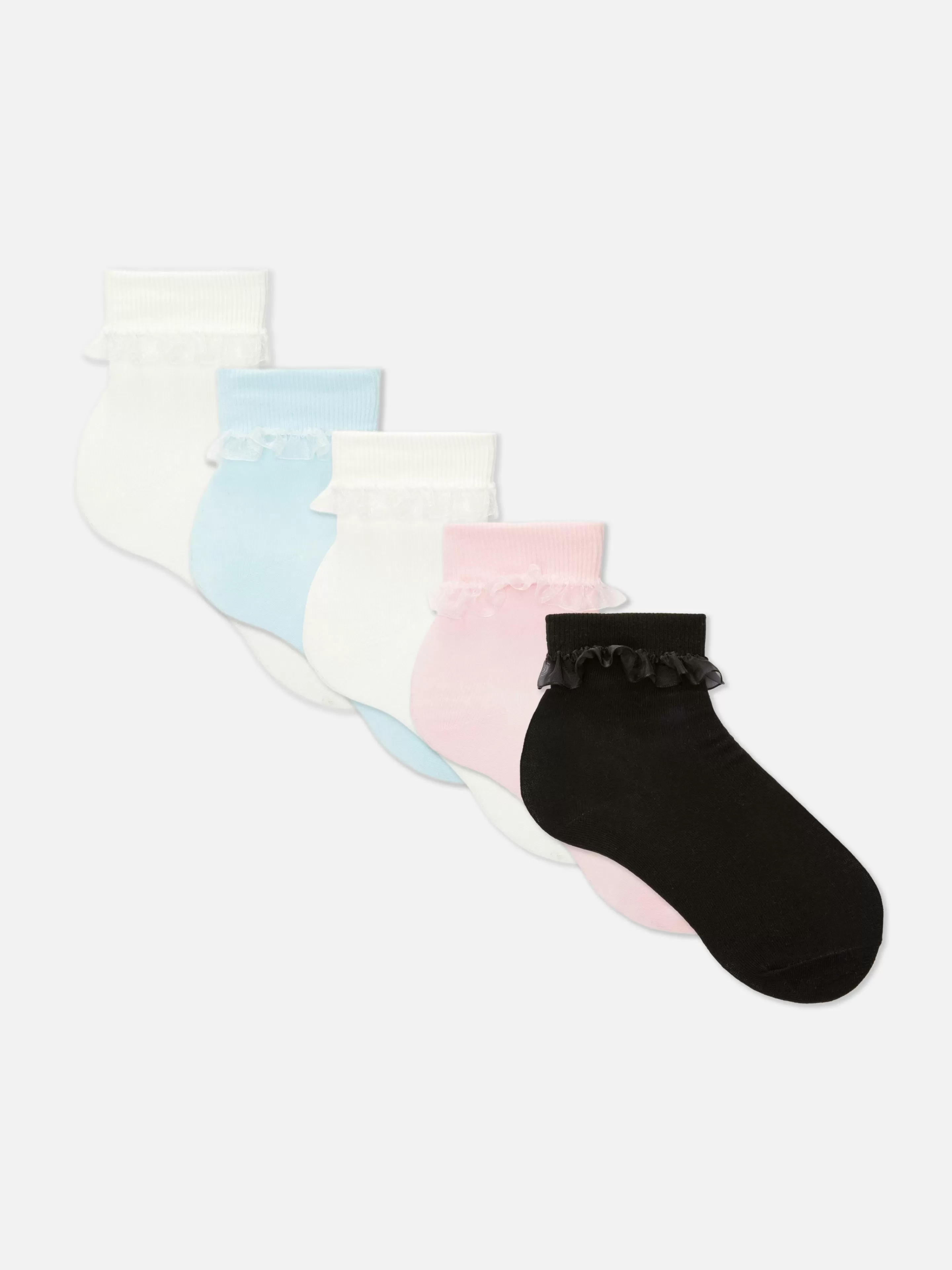 Primark Socken Und Strumpfhosen | Socken Mit Rüschenbesatz, 5er-Pack Multi