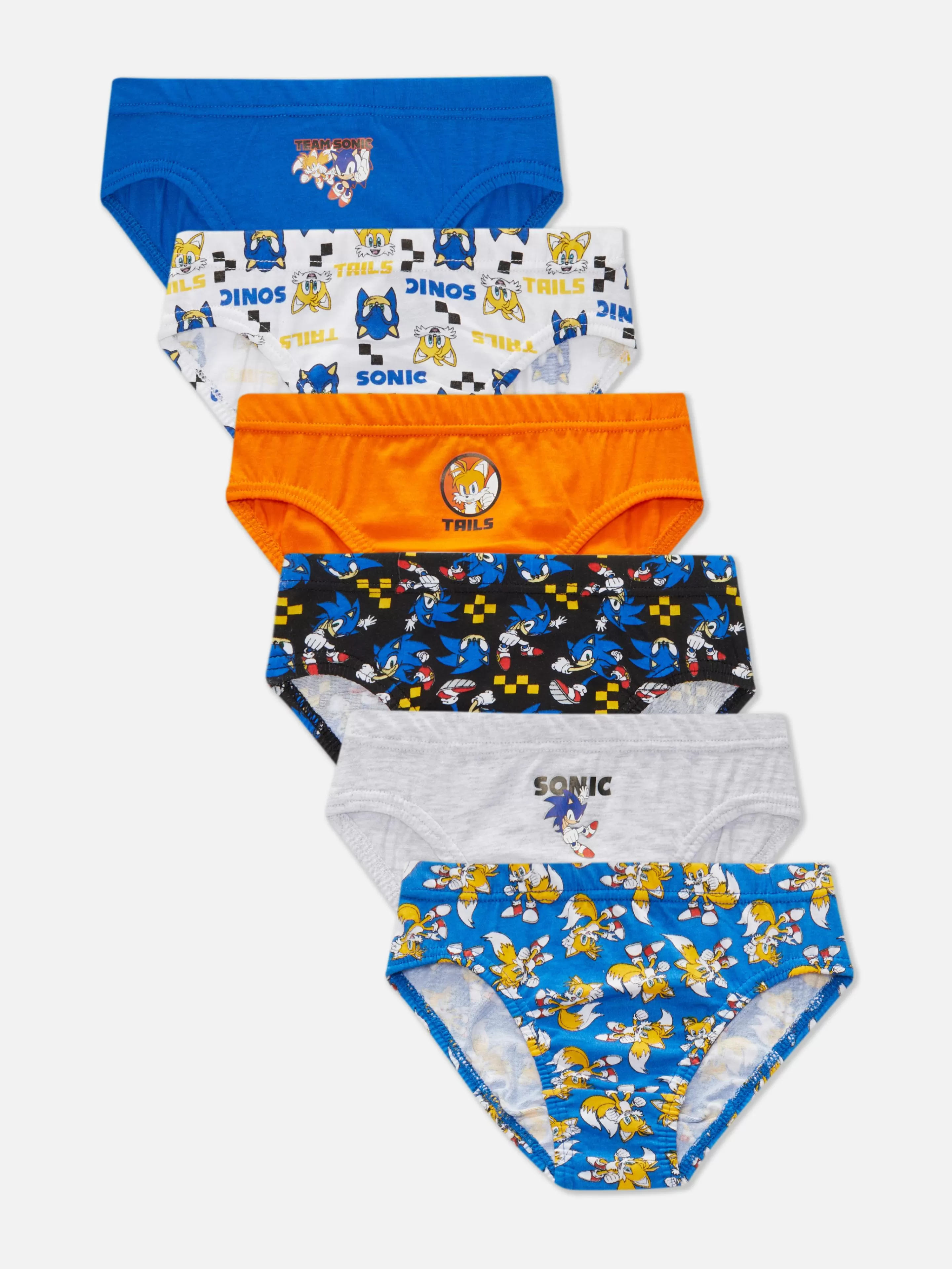 Primark Unterwäsche | „Sonic The Hedgehog“ Slips, 6er-Pack Multi