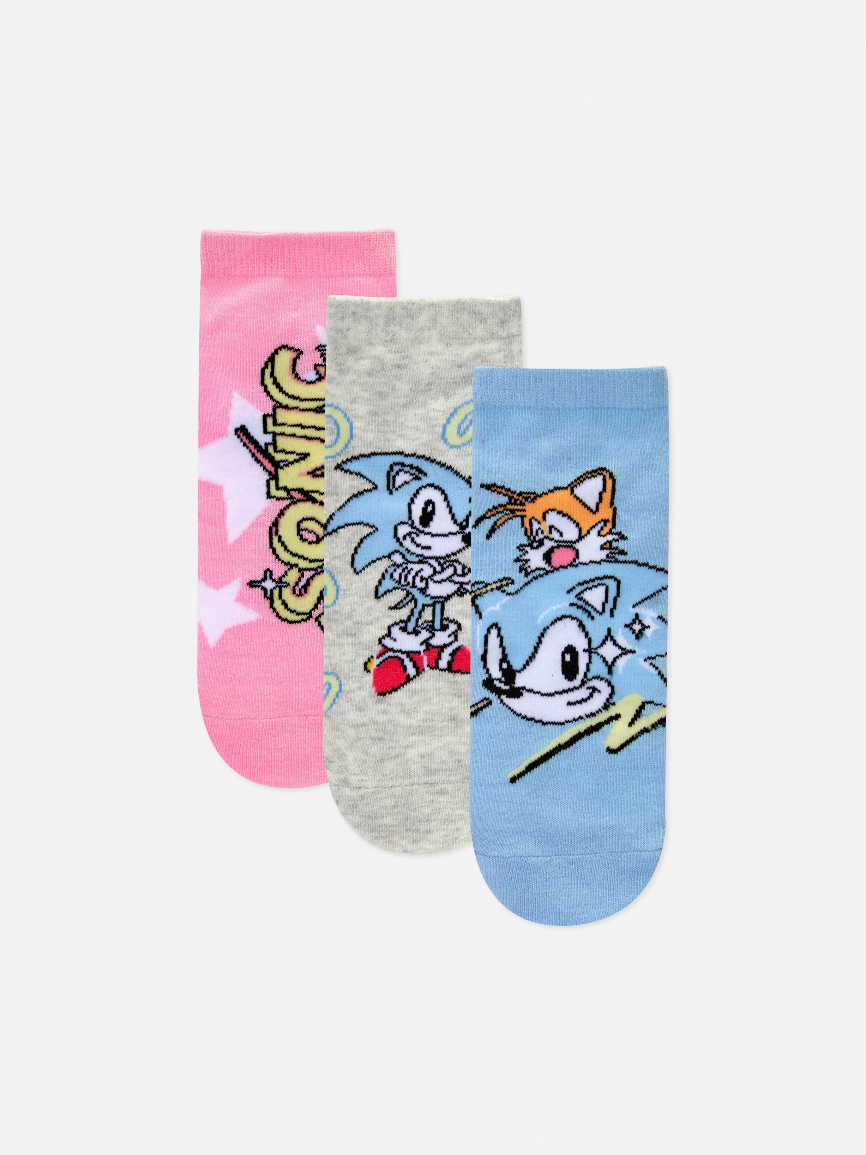 Primark Socken | „Sonic The Hedgehog“ Sneakersocken, 3er-Pack Blau