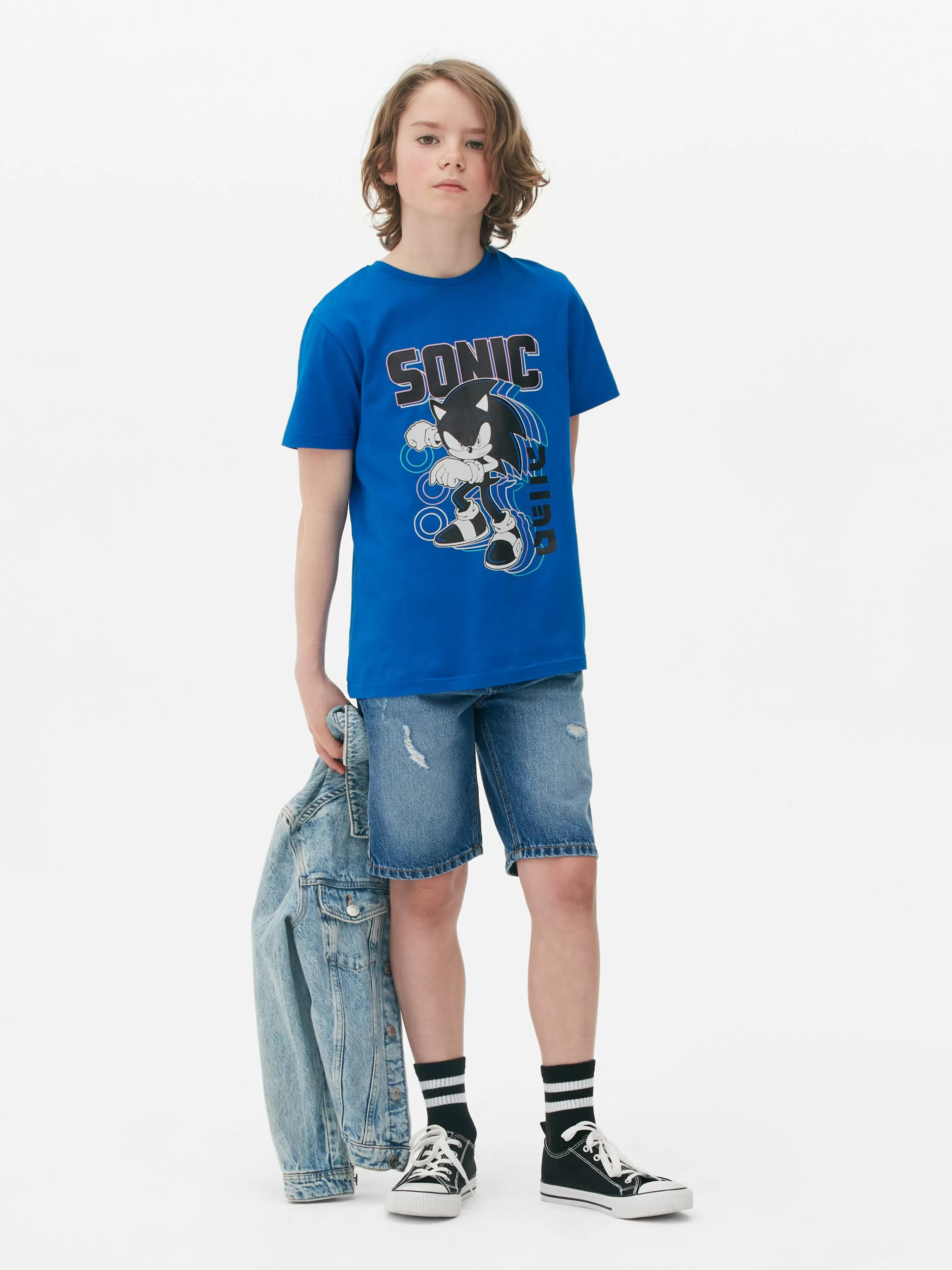 Primark Tops Und T-Shirts | „Sonic The Hedgehog“ T-Shirt Mit Print Blau