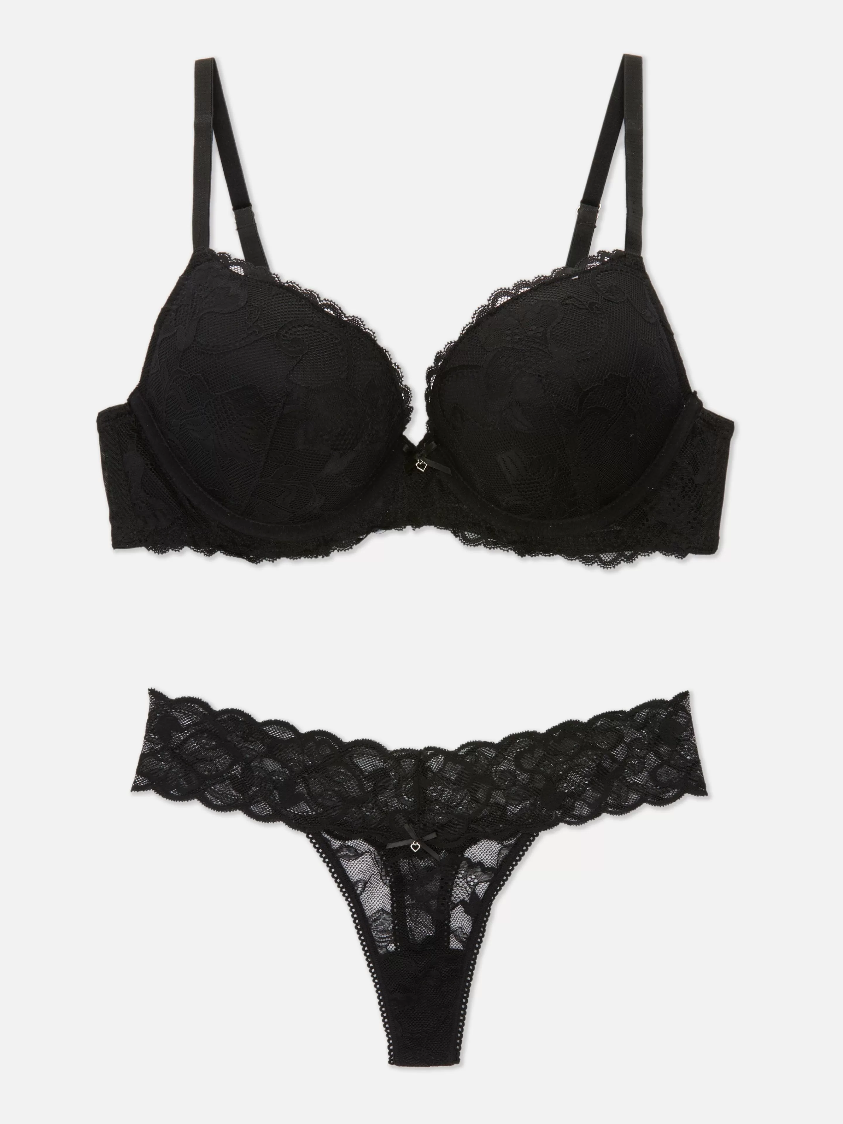 Primark Dessous-Sets | Spitzenset Aus Maximizer-BH Und Tanga Schwarz