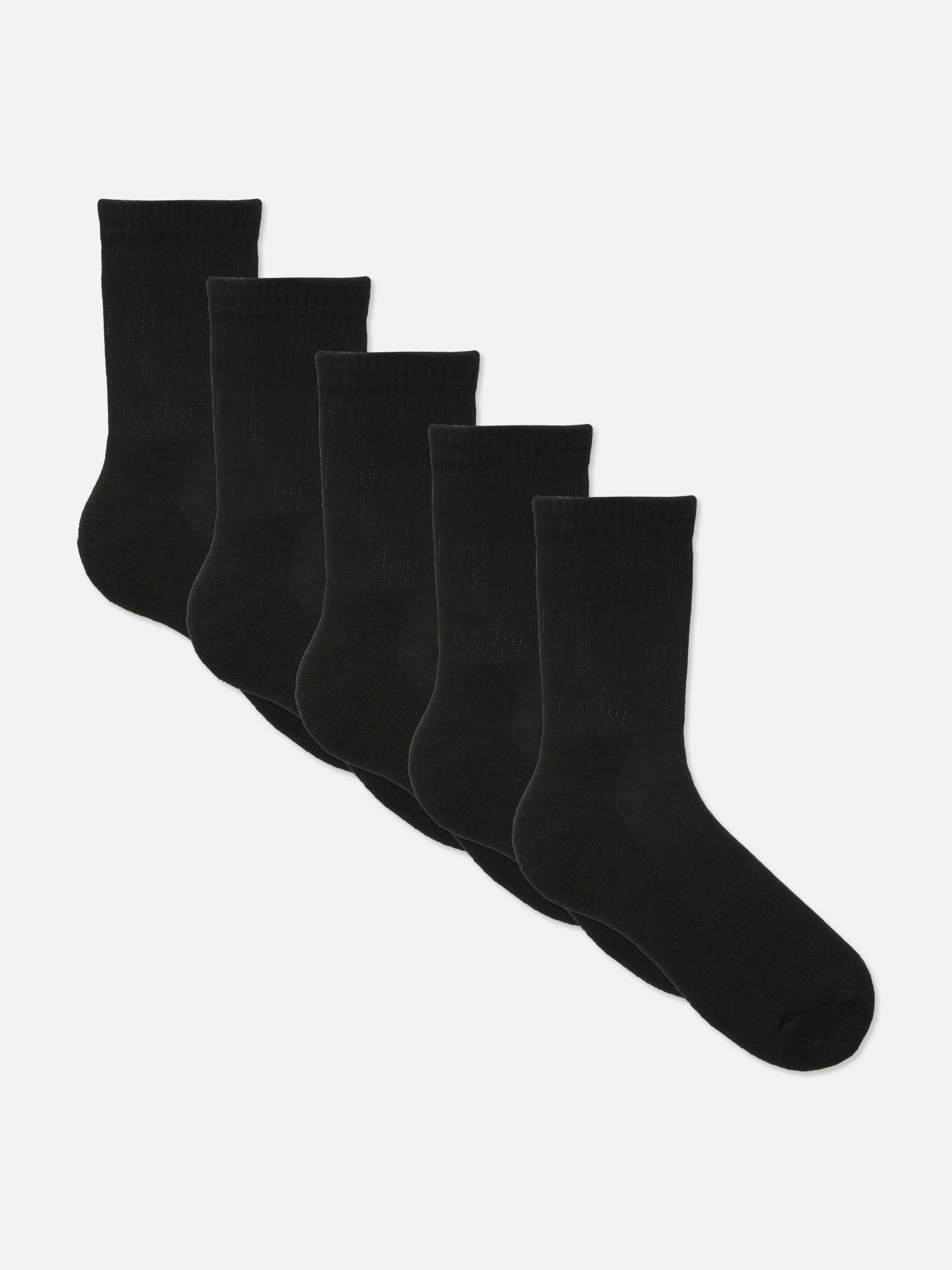 Primark Socken | Sportbekleidung | Sportliche Crew-Socken, 5er-Pack Schwarz