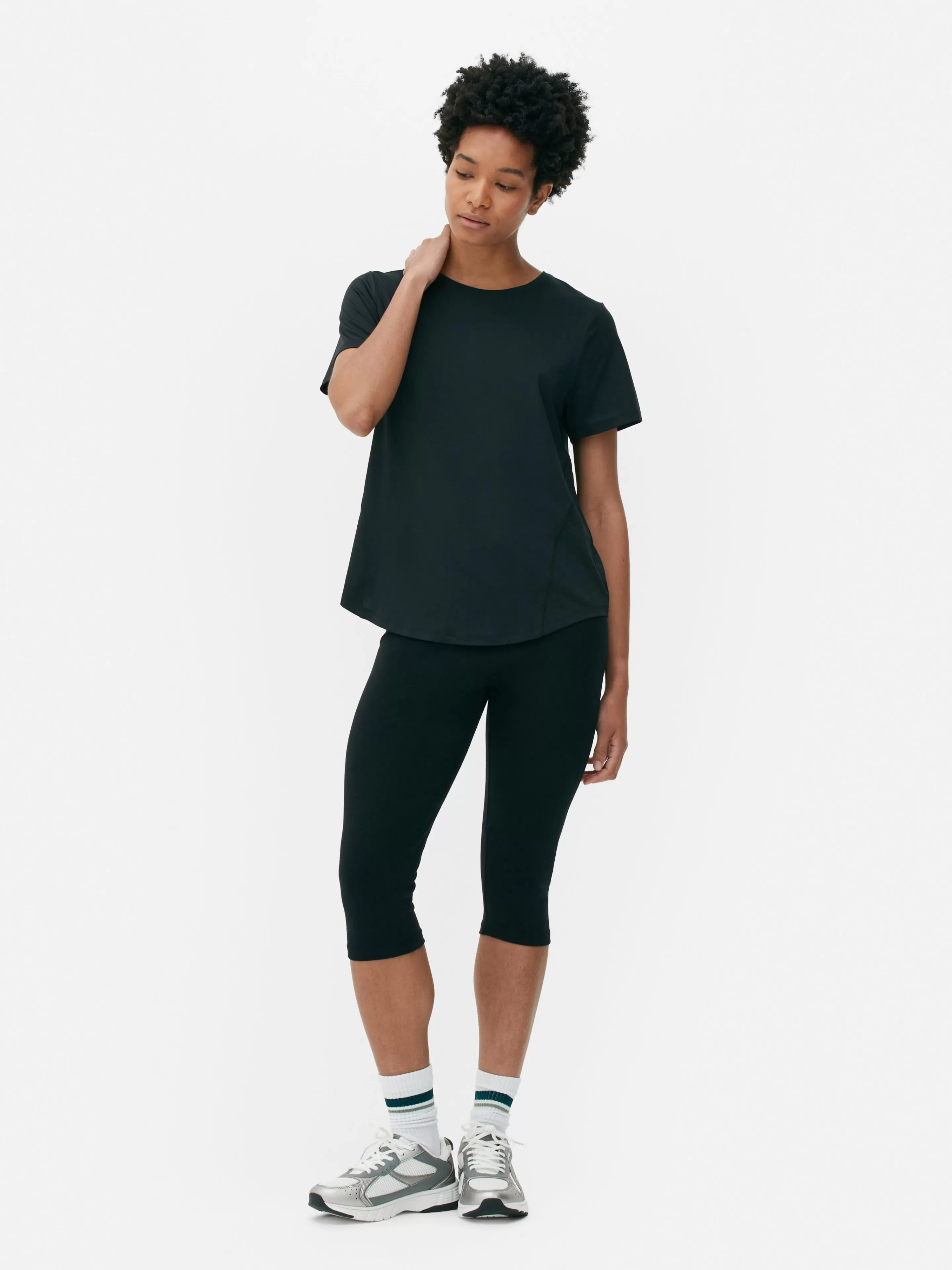 Primark Fitnesskleidung Und Activewear | Sport-T-Shirt Mit Rundhalsausschnitt Schwarz