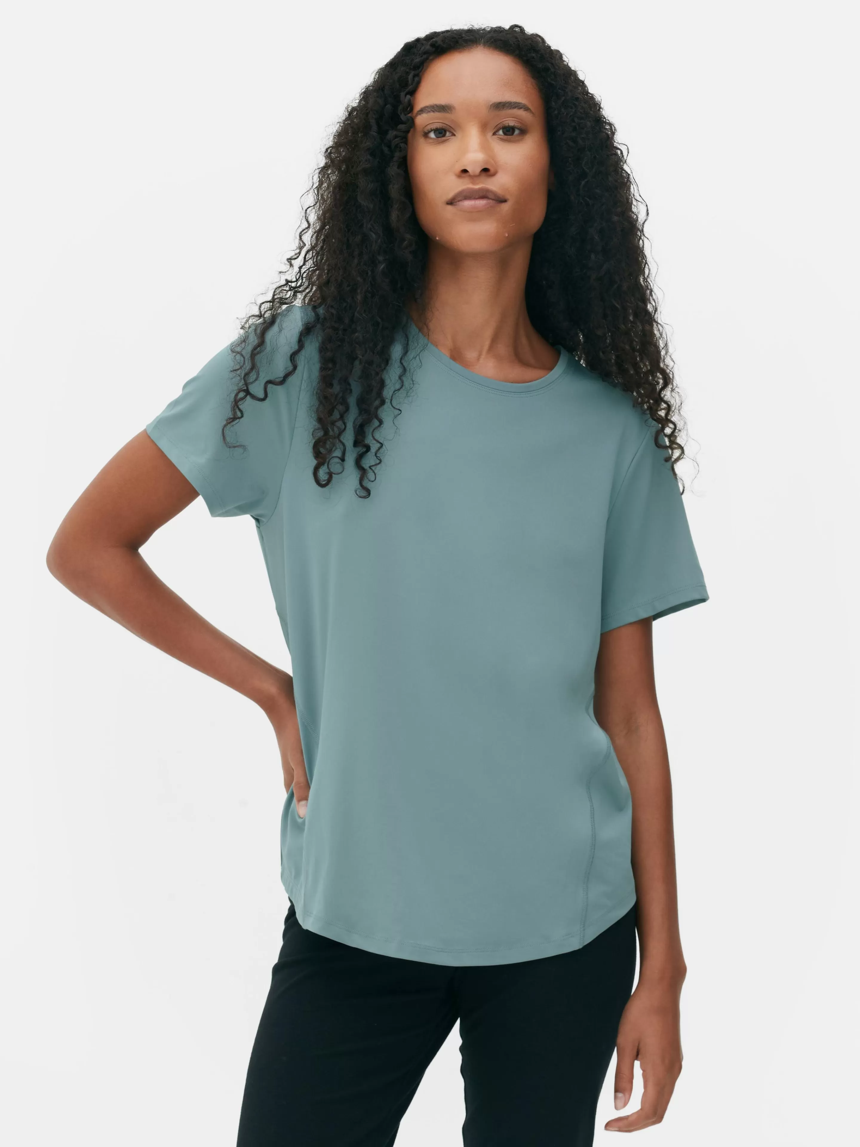 Primark Fitnesskleidung Und Activewear | Sport-T-Shirt Mit Rundhalsausschnitt Dunkelgrün