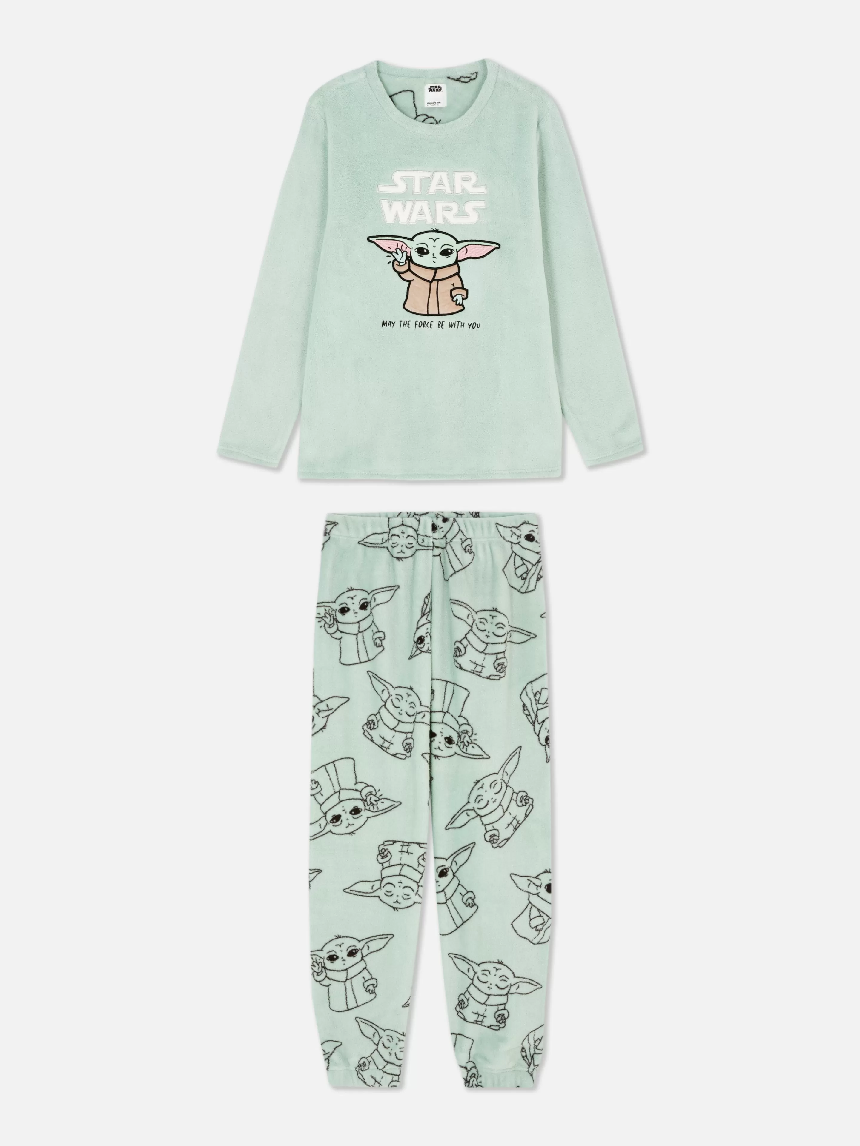 Primark Schlafanzüge | „Star Wars Baby Yoda“ Fleece-Schlafanzug Hellgrün