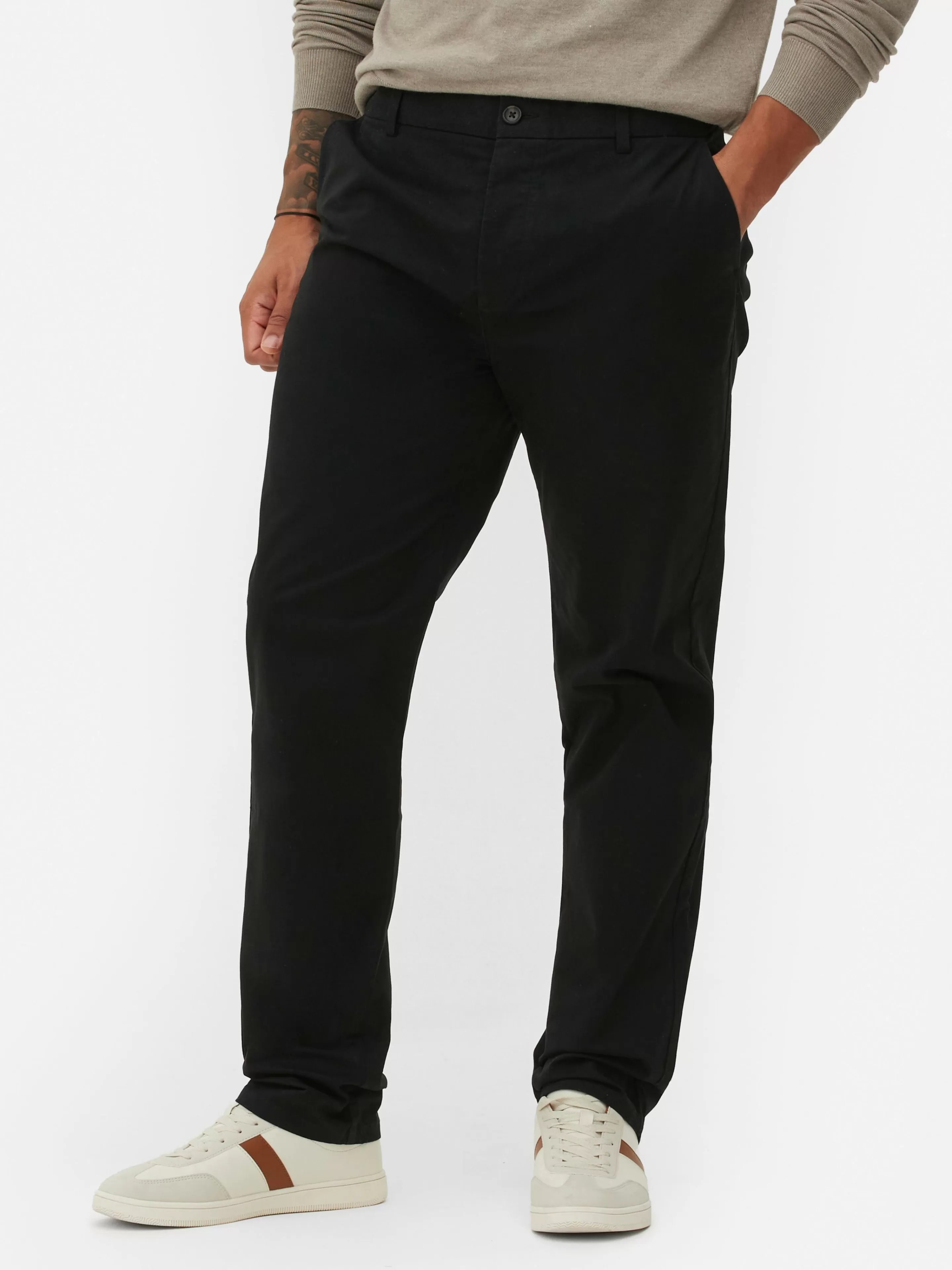 Primark Hosen | Stretch-Chinohose Mit Geradem Bein Schwarz