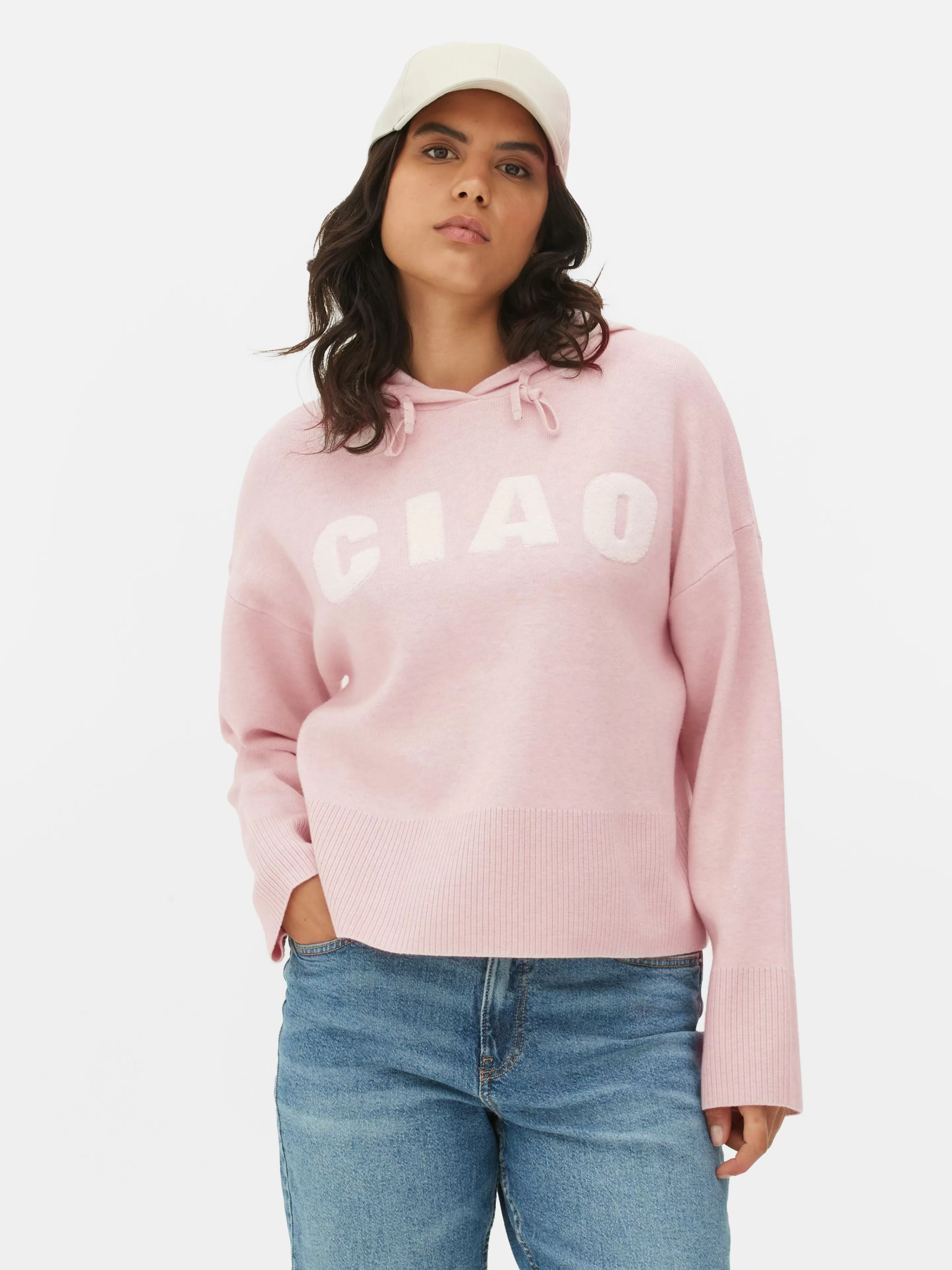 Primark Hoodies Und Sweatshirts | Pullover Und Cardigans | Strick-Hoodie Mit Slogan Rosa