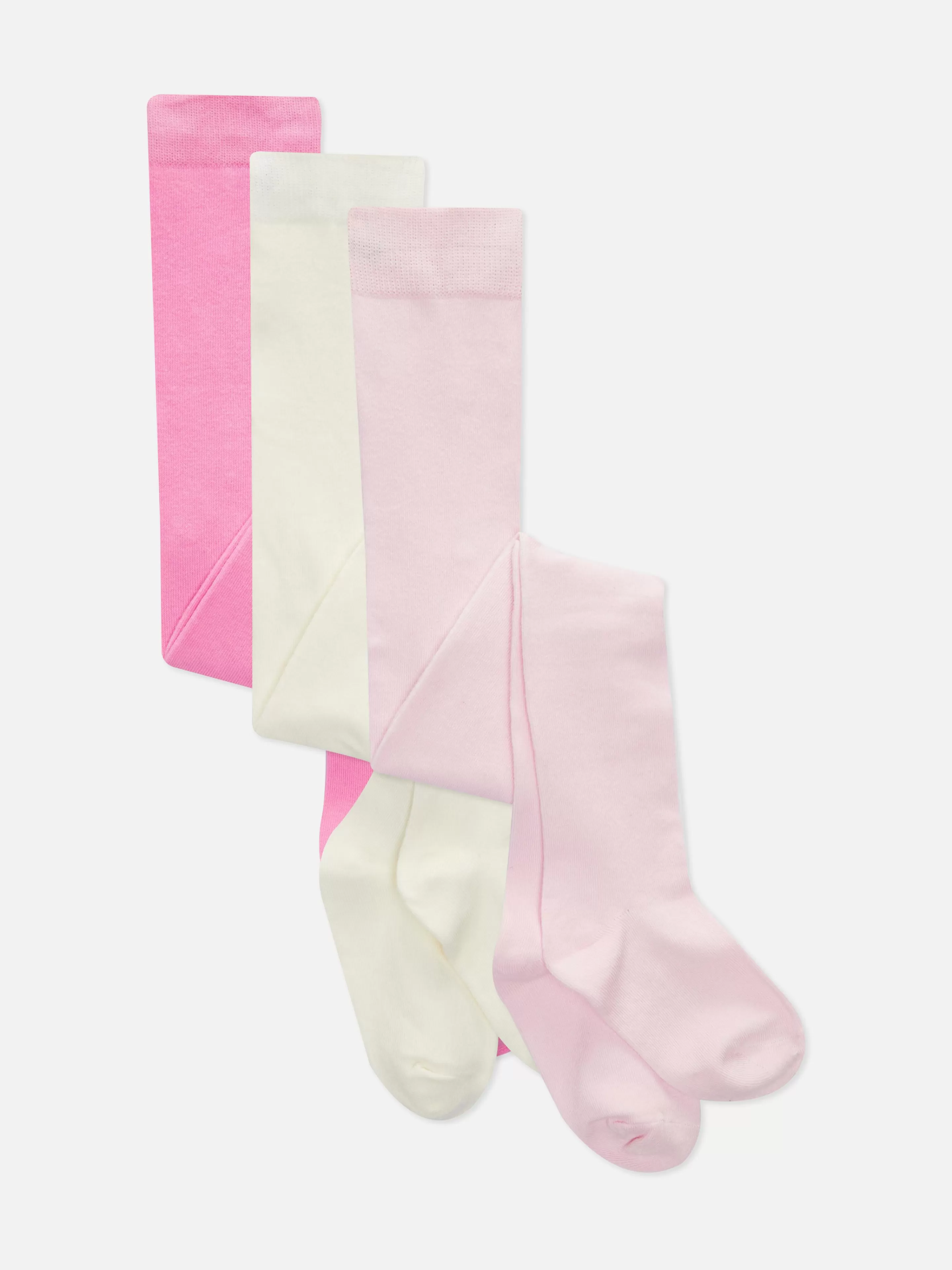 Primark Socken Und Strumpfhosen | Strumpfhose Mit Hohem Baumwollanteil, 3er-Pack Rosa