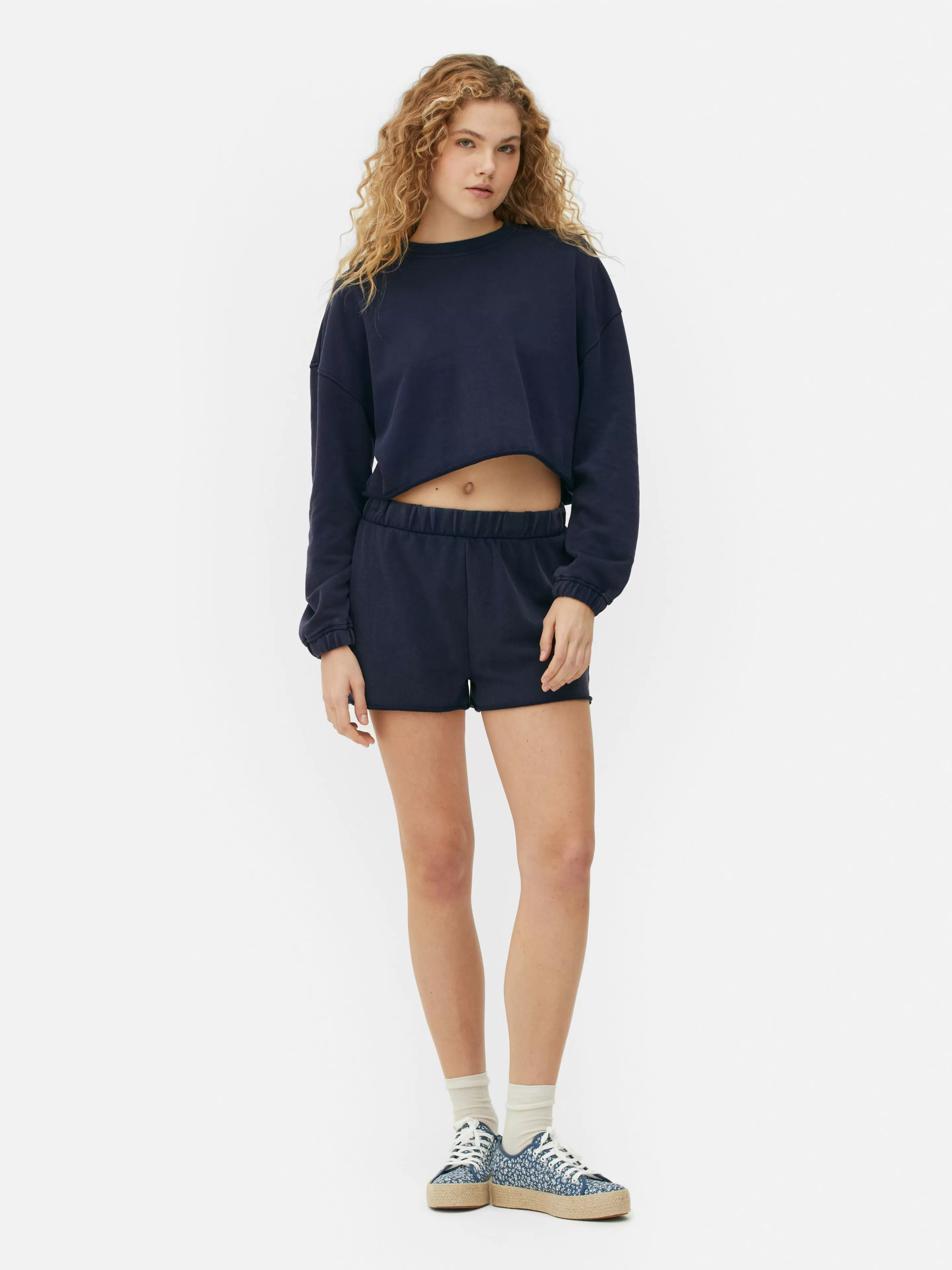 Primark Hoodies Und Sweatshirts | Sweatshirt Mit Ausgefranstem Saum Zum Kombinieren Marineblau