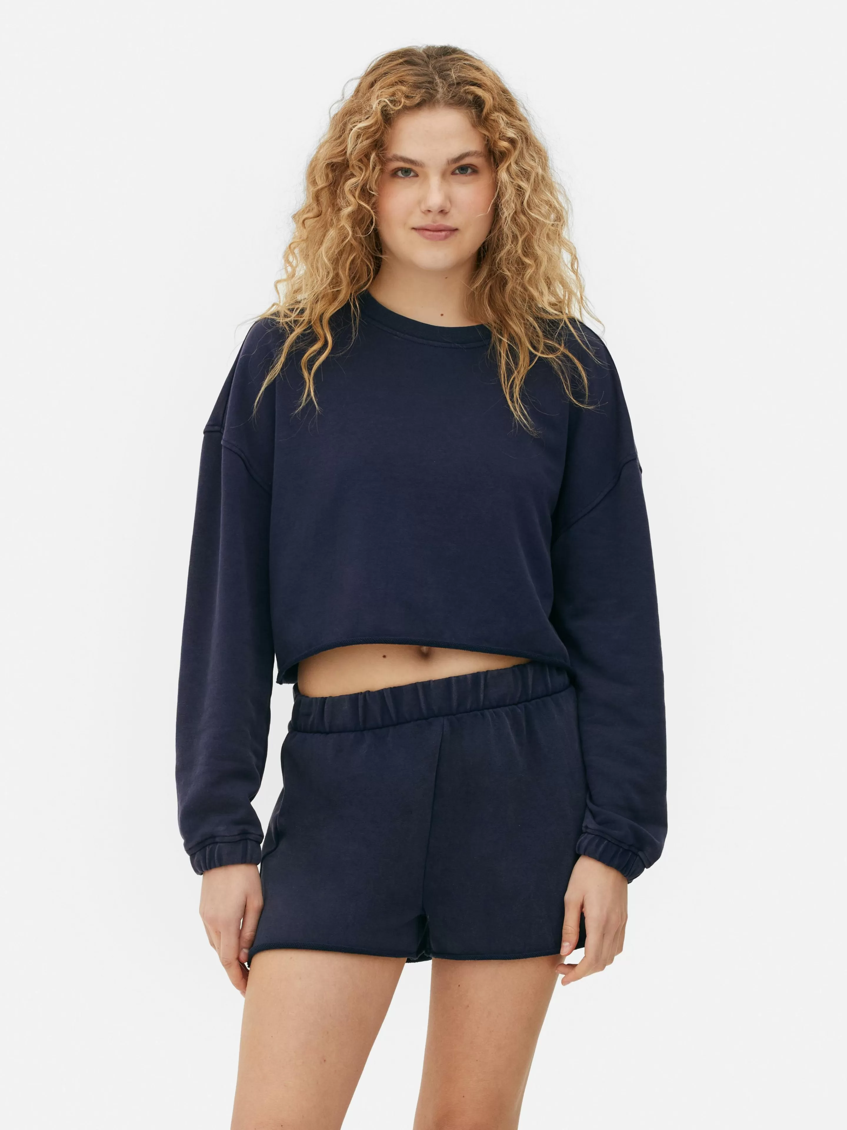 Primark Hoodies Und Sweatshirts | Sweatshirt Mit Ausgefranstem Saum Zum Kombinieren Marineblau