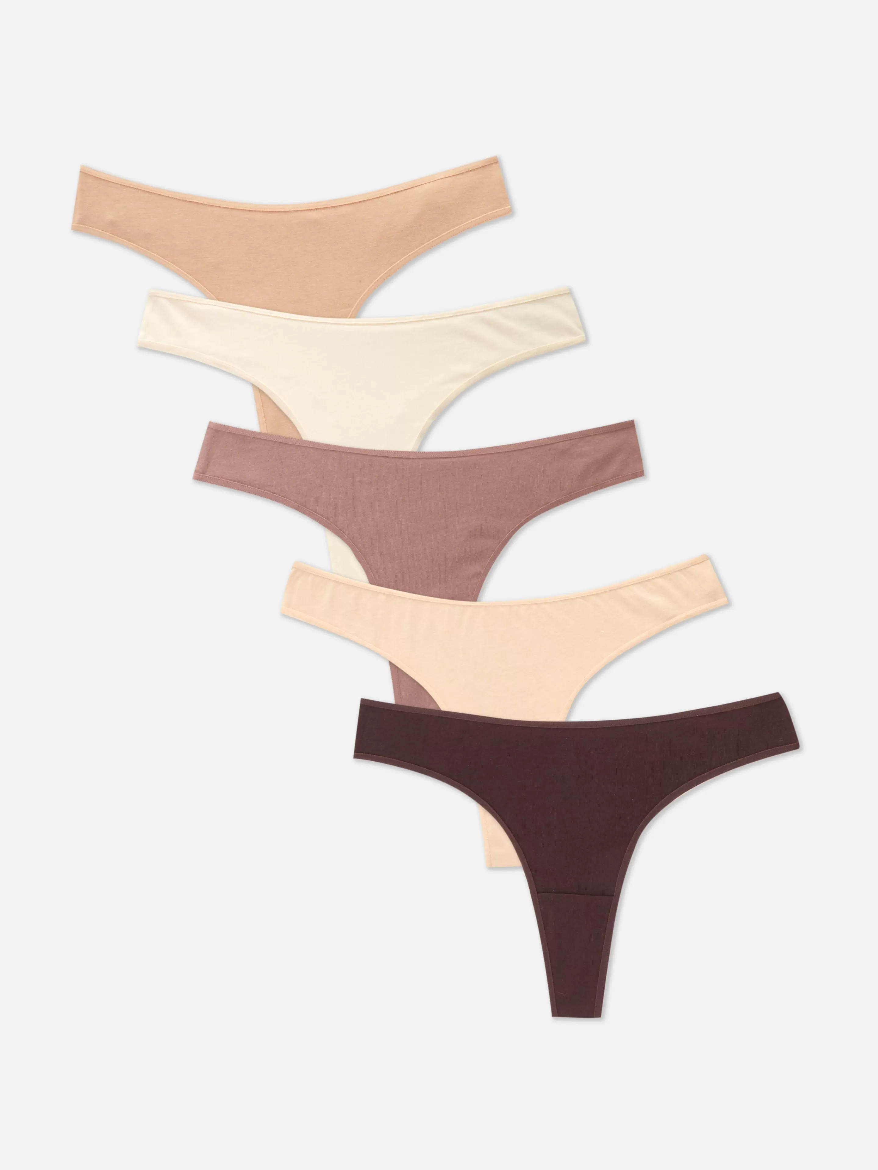 Primark Slips | Tangas Aus Baumwolle, 5er-Pack Naturfarben