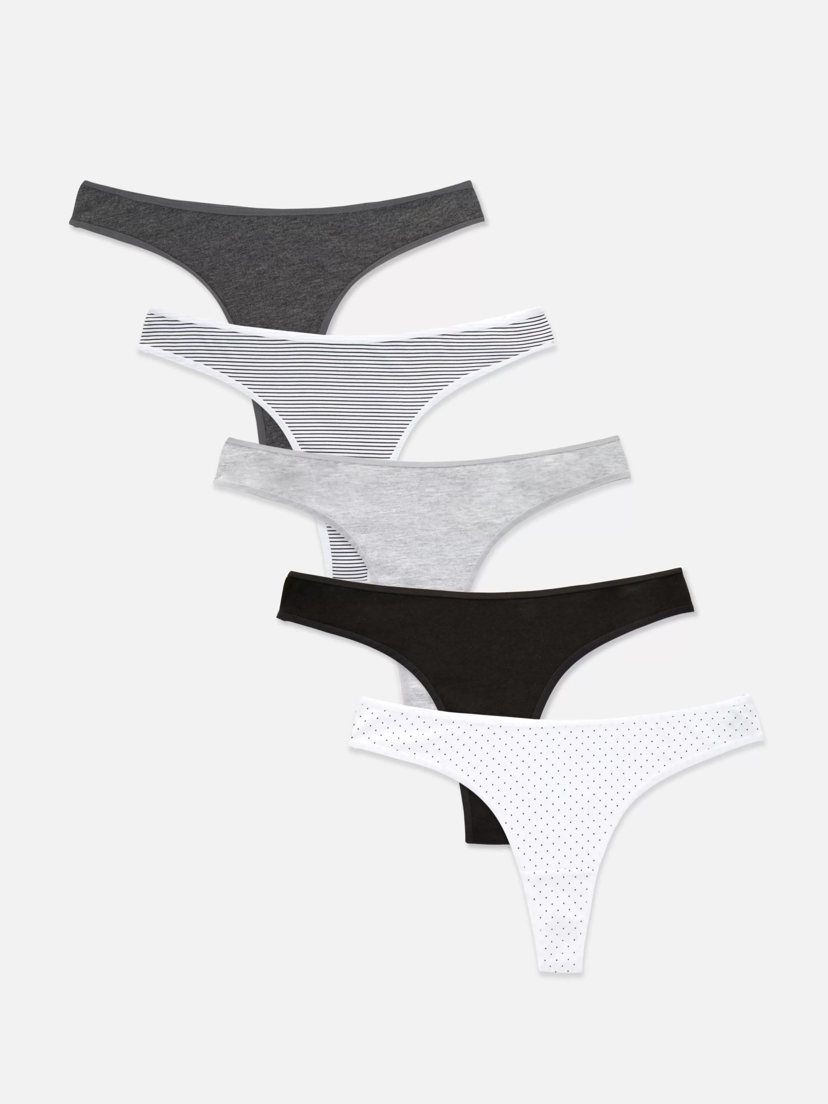 Primark Slips | Tangas Für Jeden Tag, 5er-Pack Schwarz/Weiß