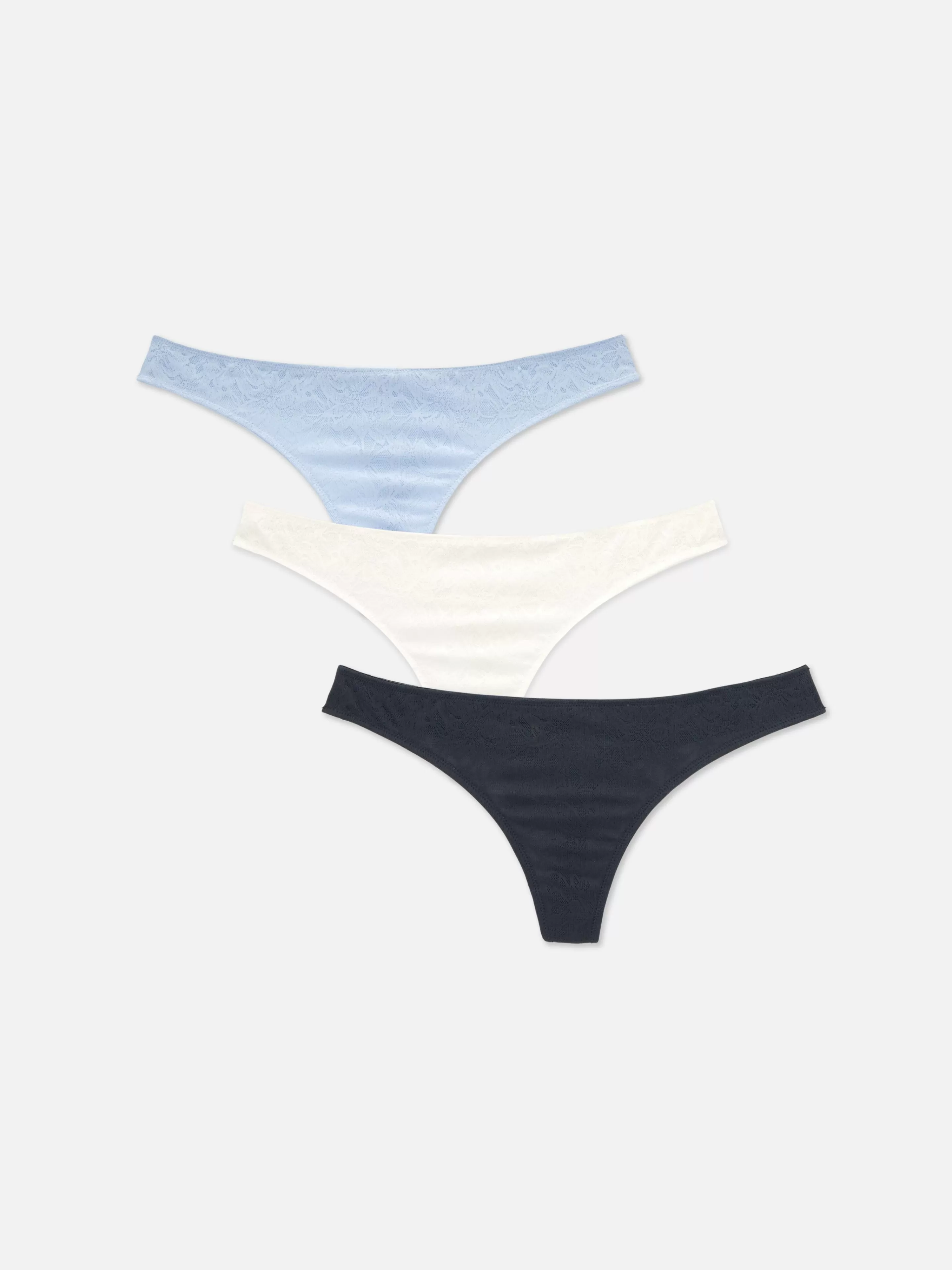 Primark Slips | Tangas Mit Durchgehender Spitze, 3er-Pack Marineblau