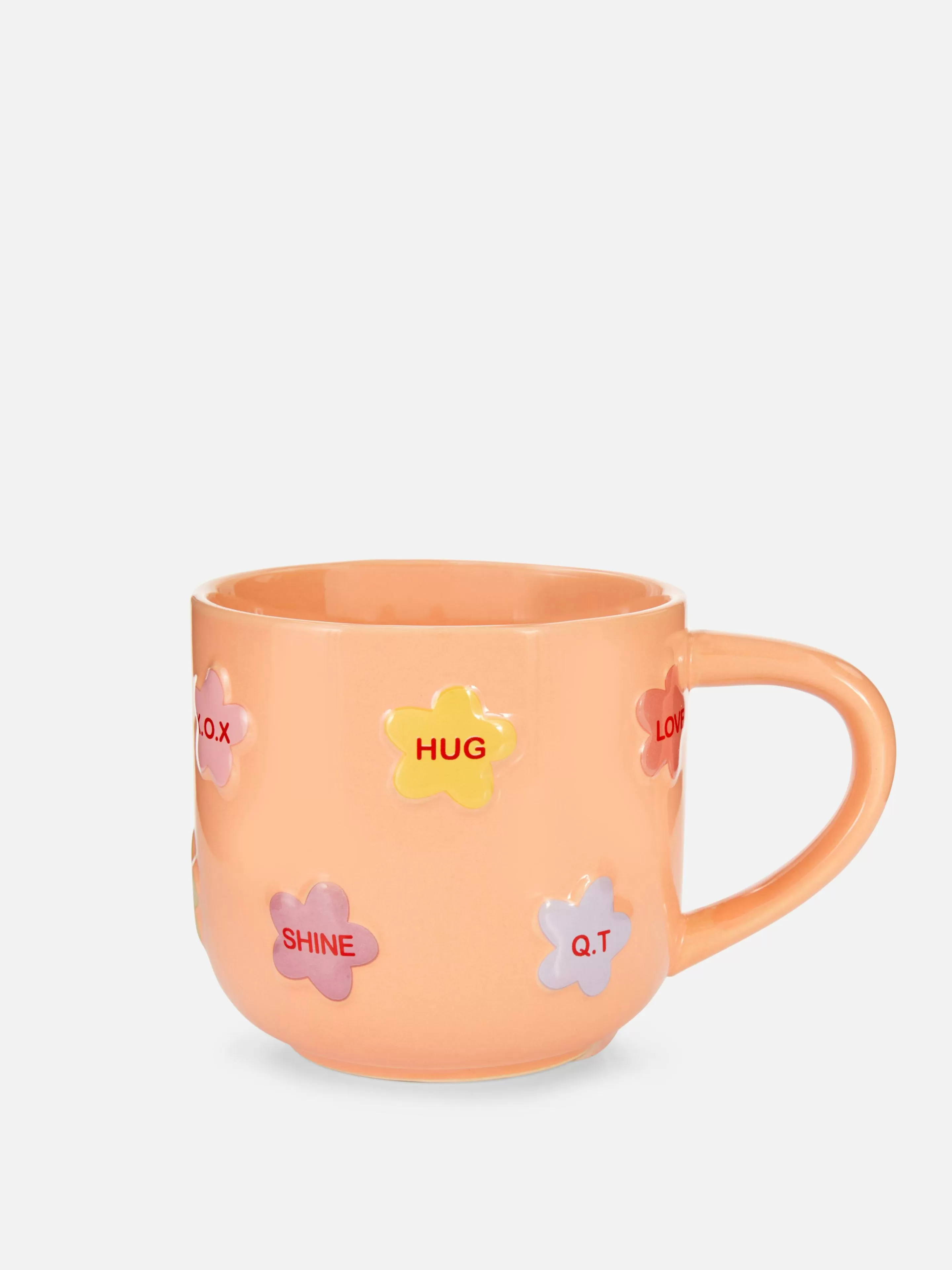 Primark Tassen Und Becher | Geschirr | Tasse Mit Blumenprägung Pfirsichfarben