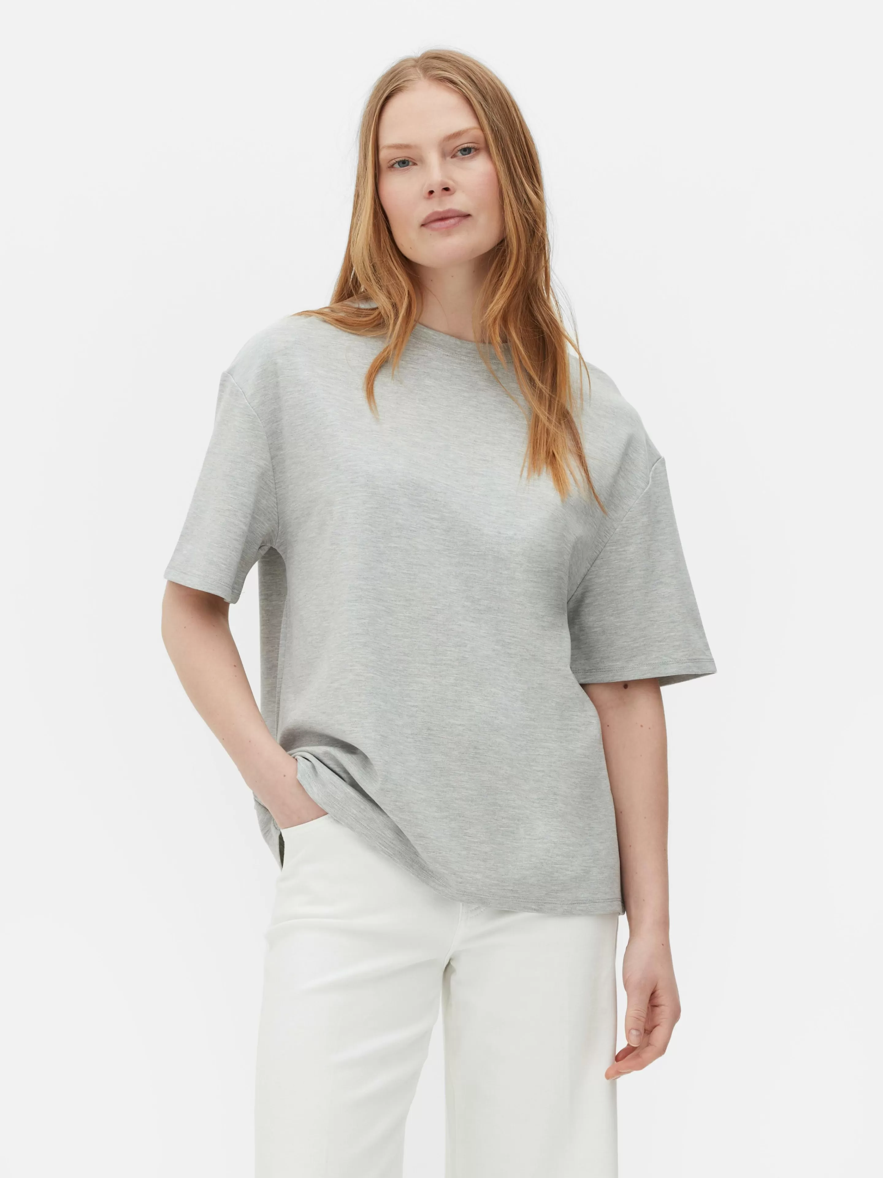 Primark Tops Und T-Shirts | „The Edit“ T-Shirt Im Oversized-Look Grau meliert