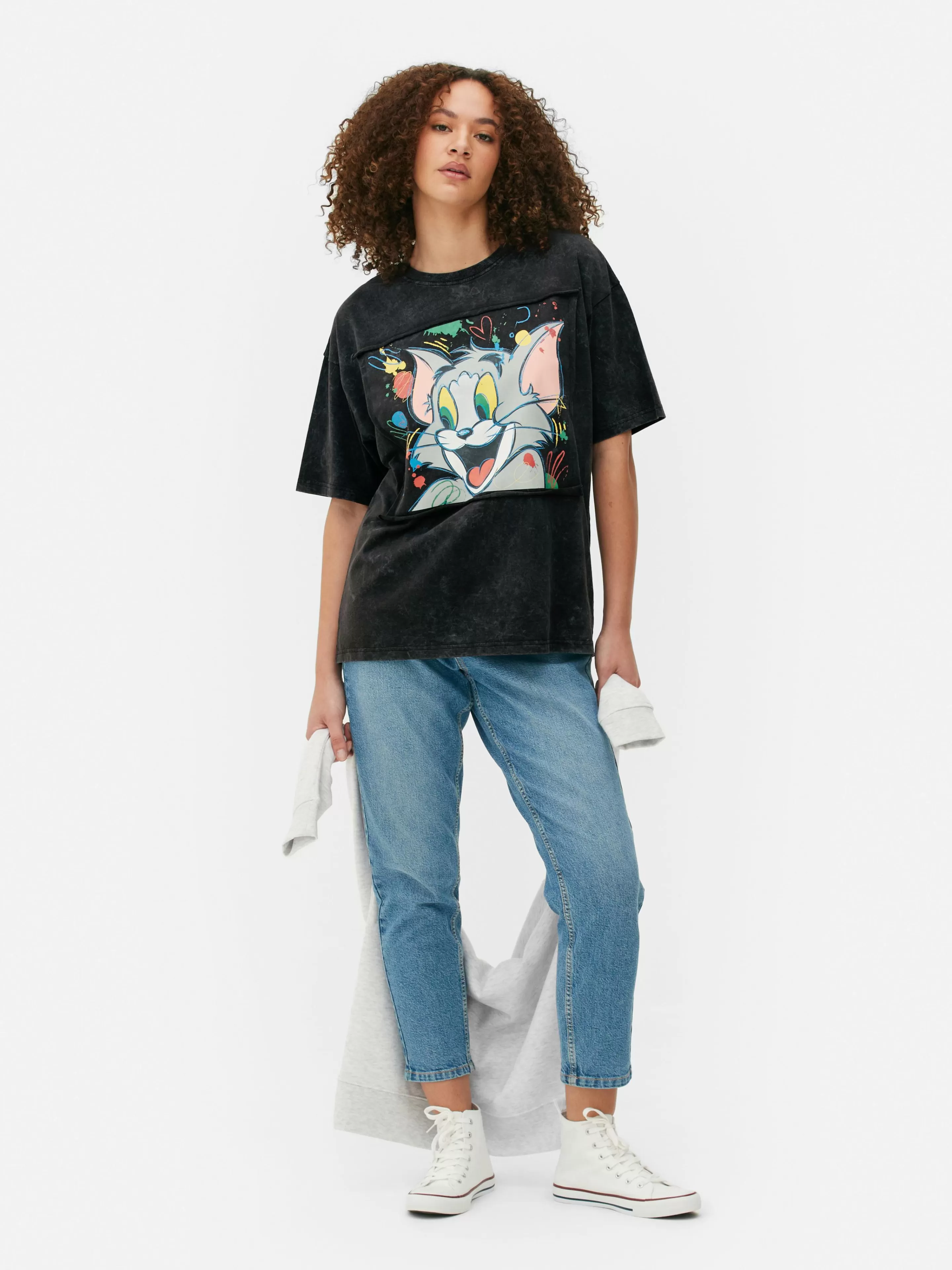 Primark Tops Und T-Shirts | „Tom Und Jerry“ T-Shirt Anthrazitfarben