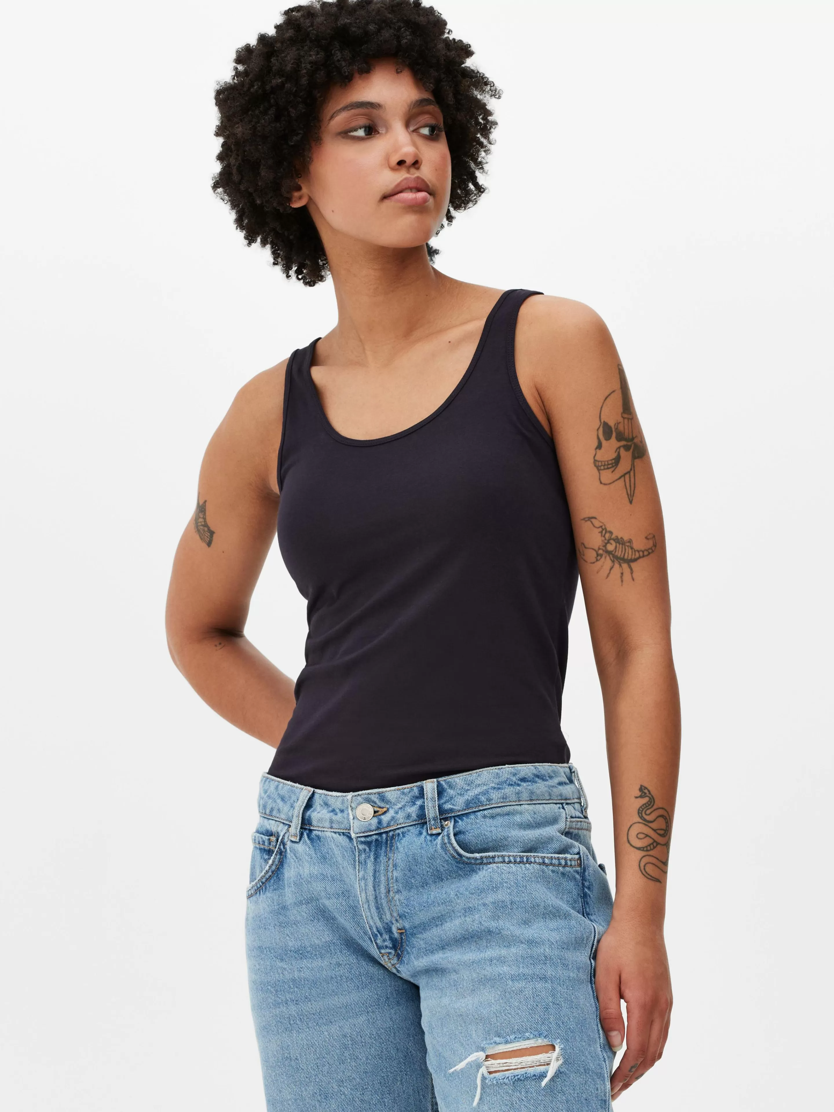 Primark Tops Und T-Shirts | Top Aus Stretch Mit Trägern Marineblau