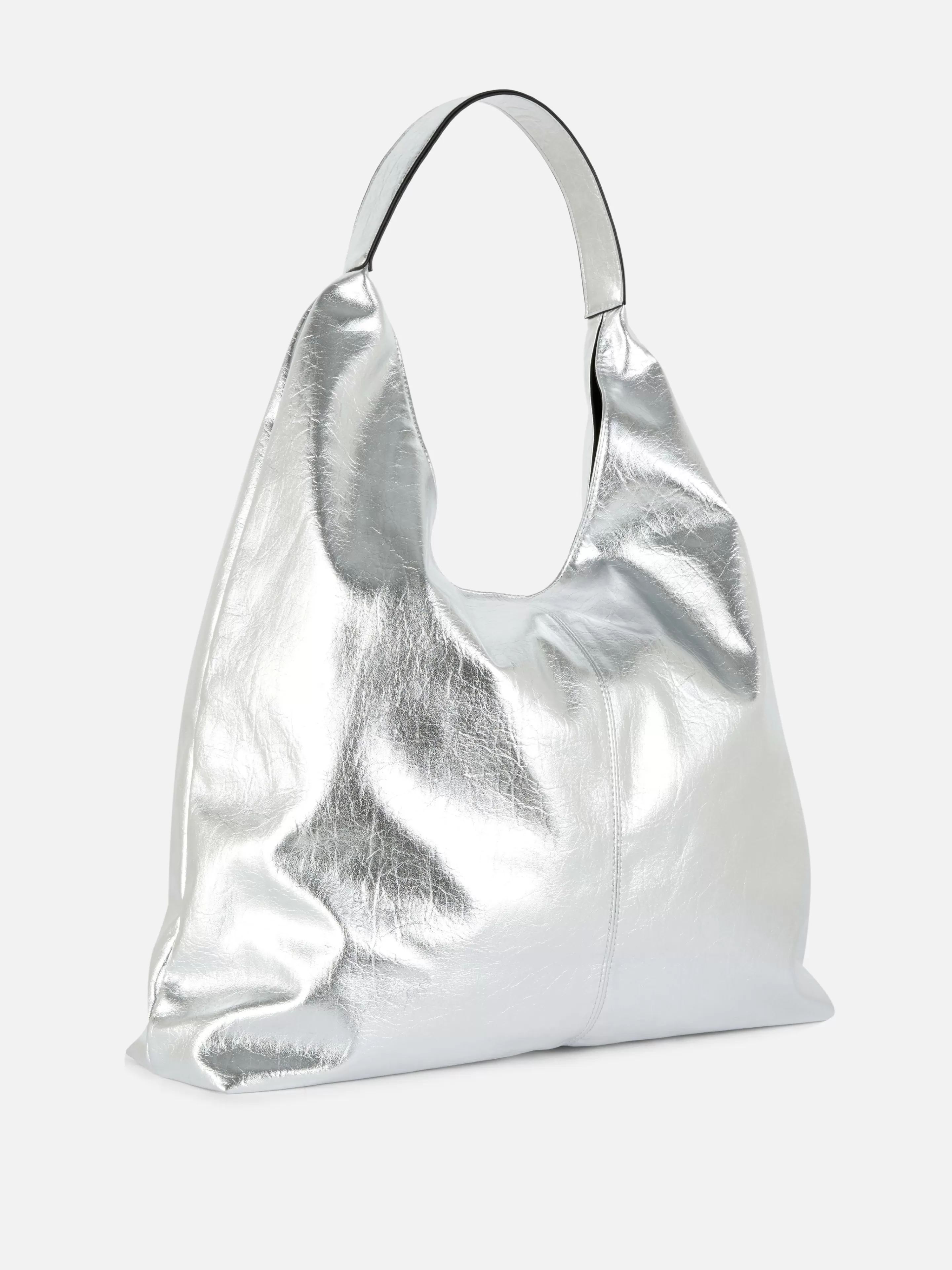 Primark Taschen Und Portemonnaies | Tragetasche Aus Kunstleder In Metallic-Optik Silber