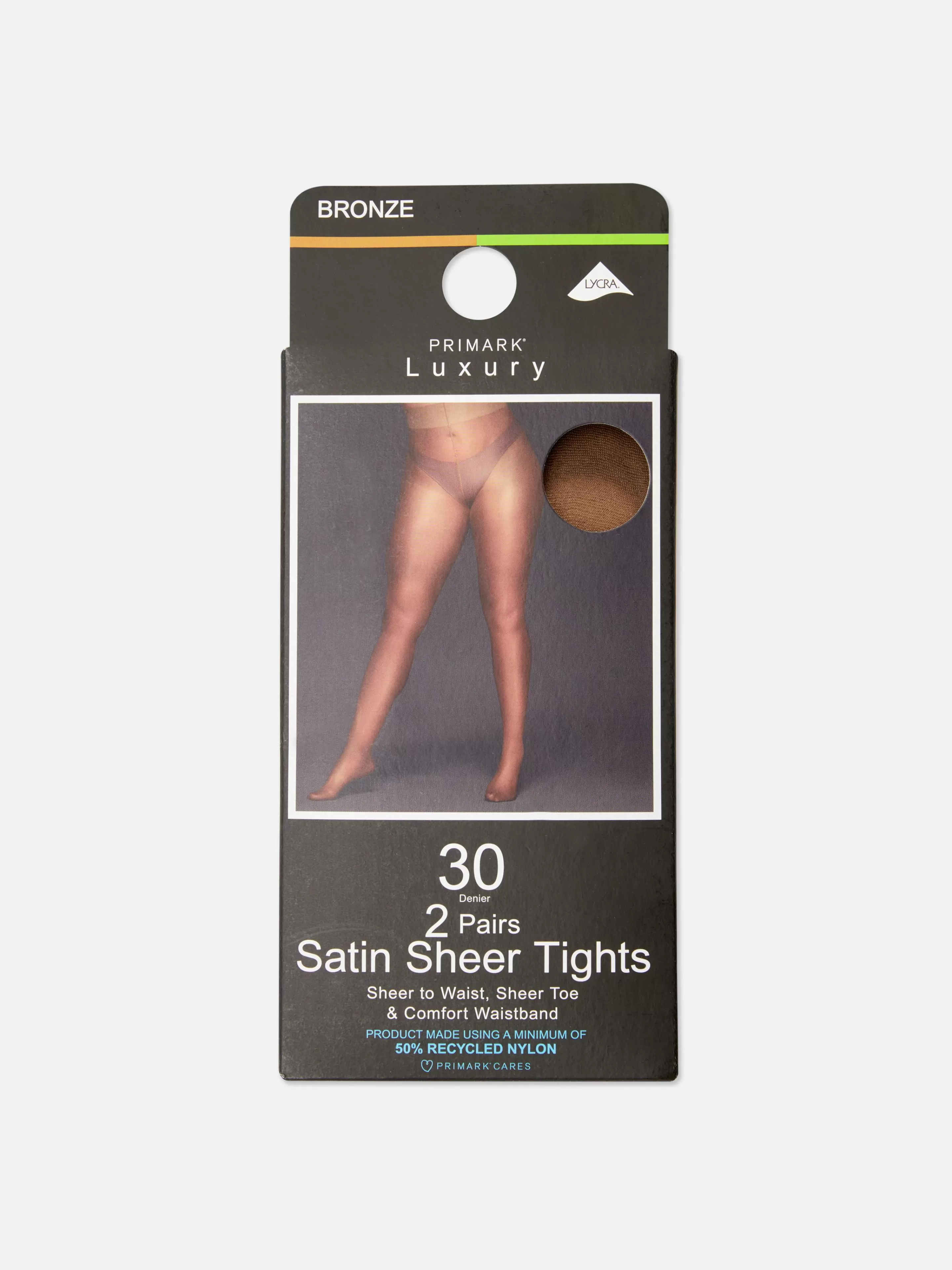 Primark Strumpfhosen | Transparente Satin-Strumpfhose, 30 Den, 2er-Pack Bronzefarben