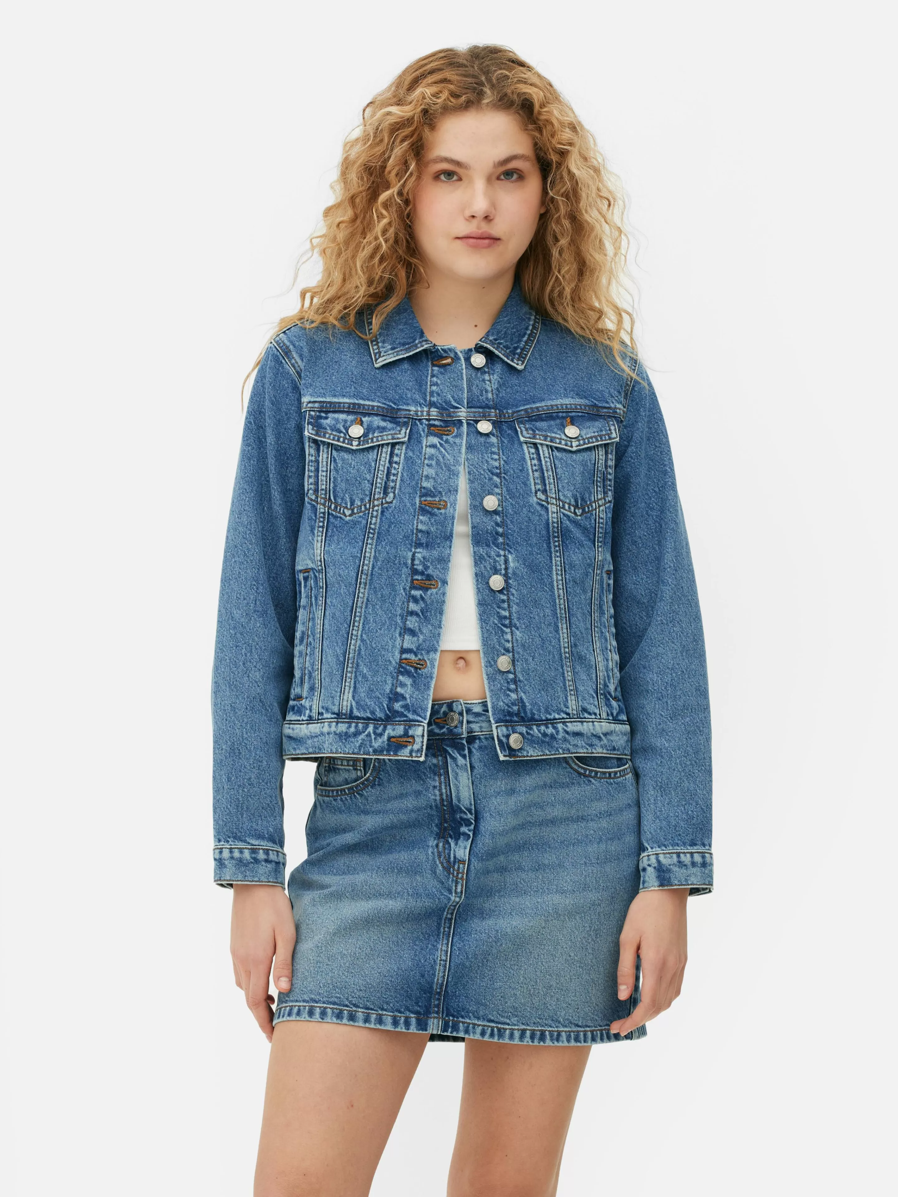 Primark Denim | Jacken Und Mäntel | Trucker-Jeansjacke Im Stil Der 80er Jahre Mittelblau