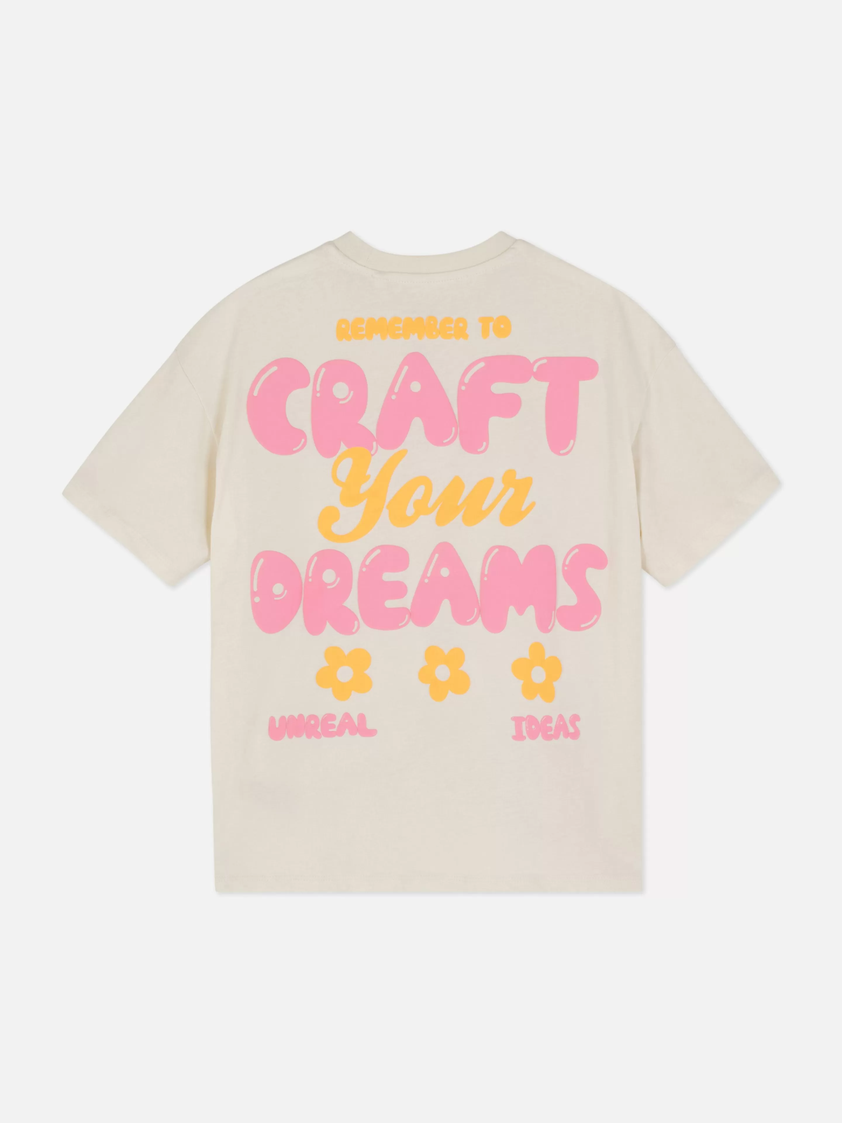 Primark Tops Und T-Shirts | T-Shirt Im Oversized-Look Mit Grafik Ecrufarben