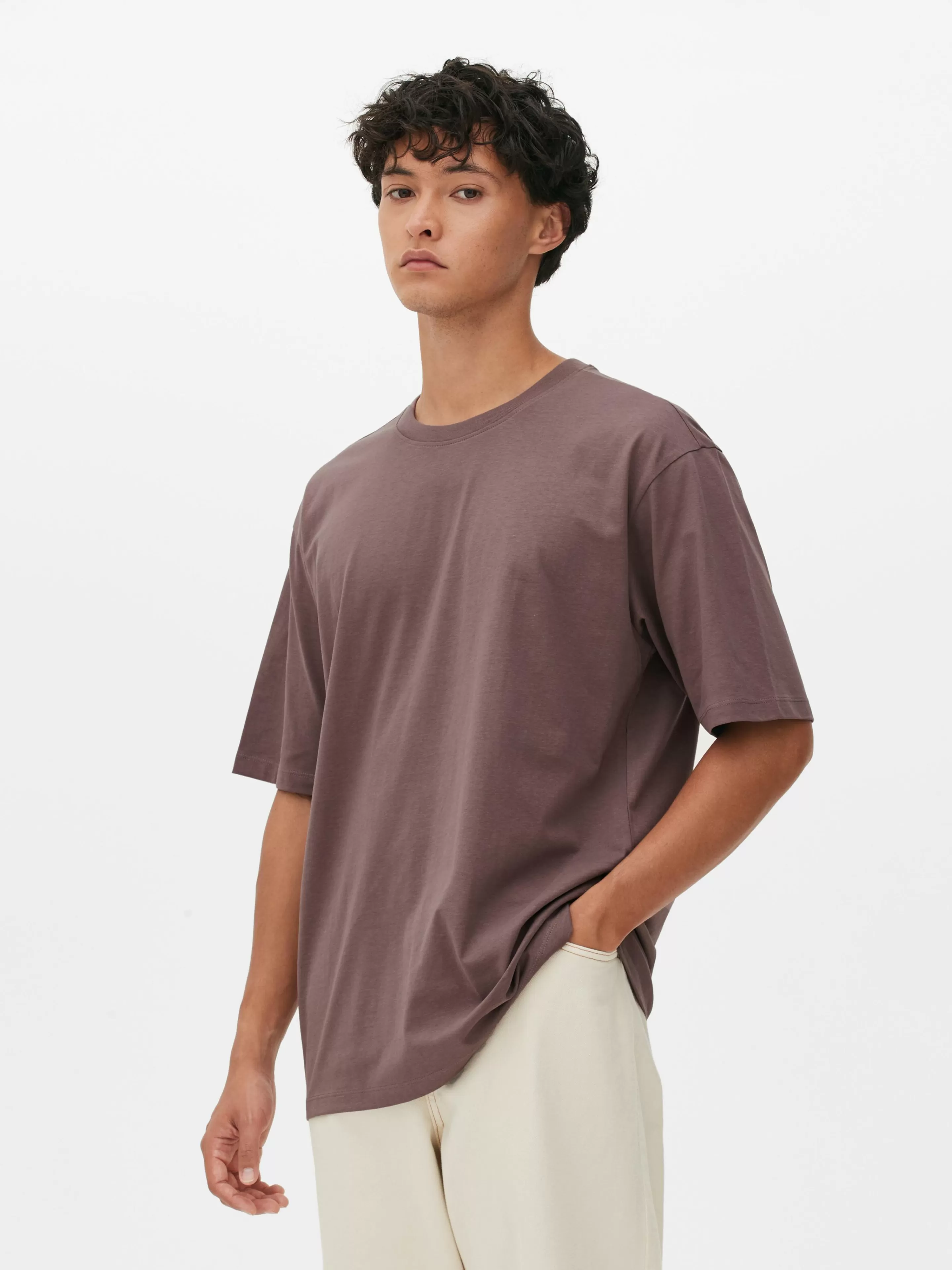 Primark Tops Und T-Shirts | T-Shirt In Lässiger Passform Pflaumenblau