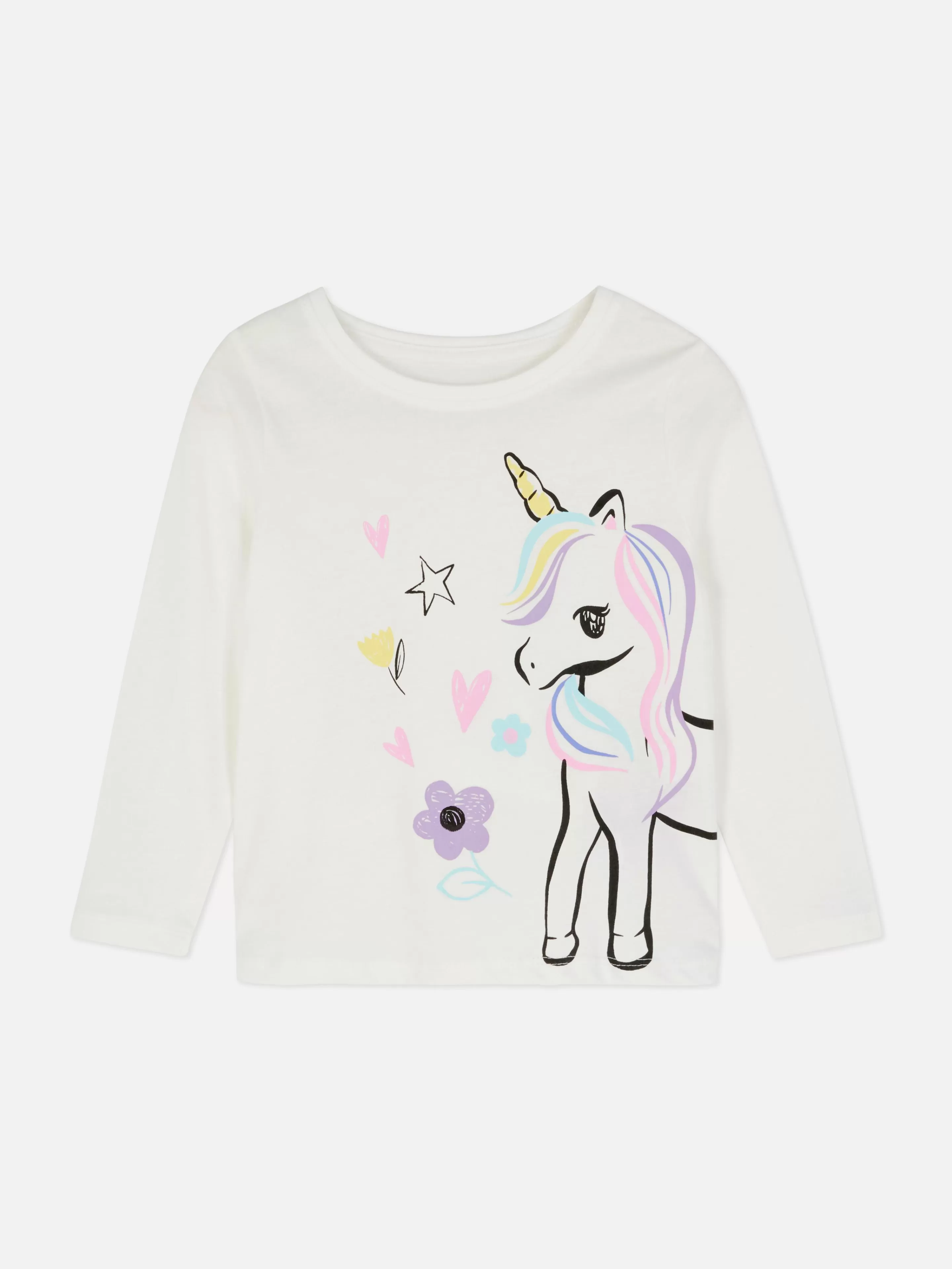 Primark Tops Und T-Shirts | T-Shirt Mit Einhorn-Grafik Weiß