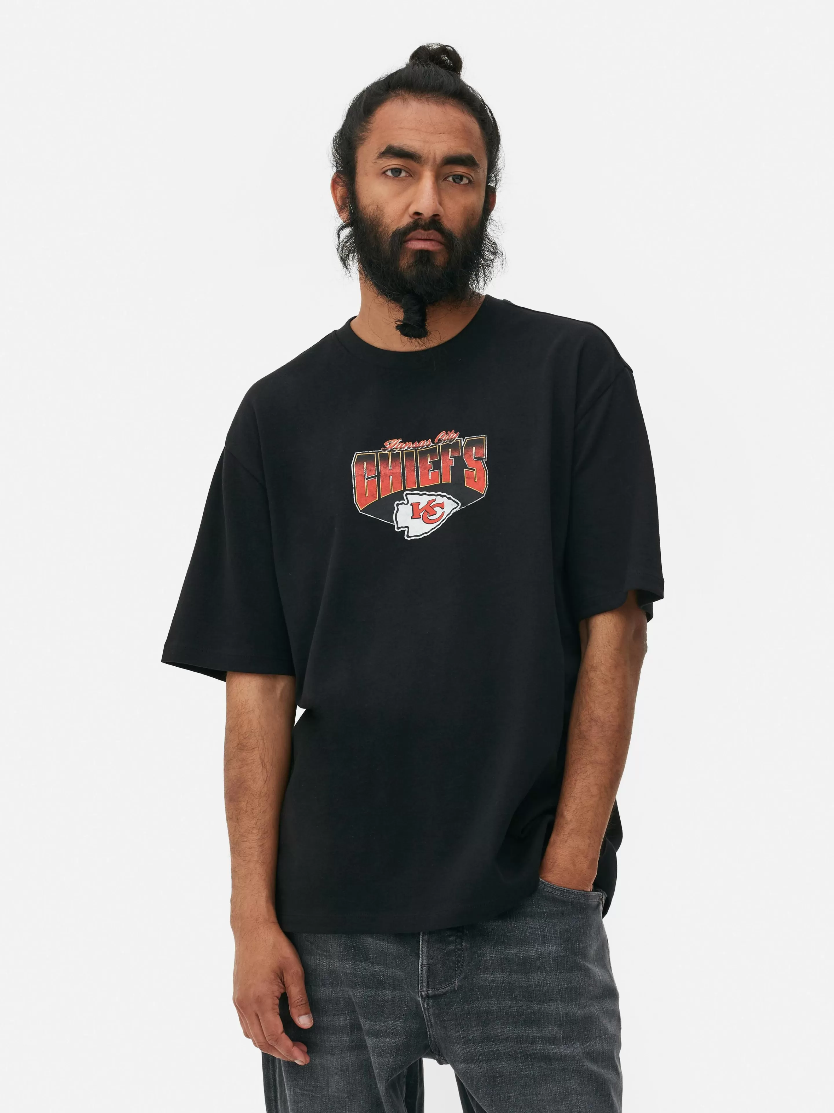 Primark Grafik-T-Shirts Und -Sweatshirts | Tops Und T-Shirts | T-Shirt Mit „NFL Kansas City Chiefs“ Grafik Schwarz