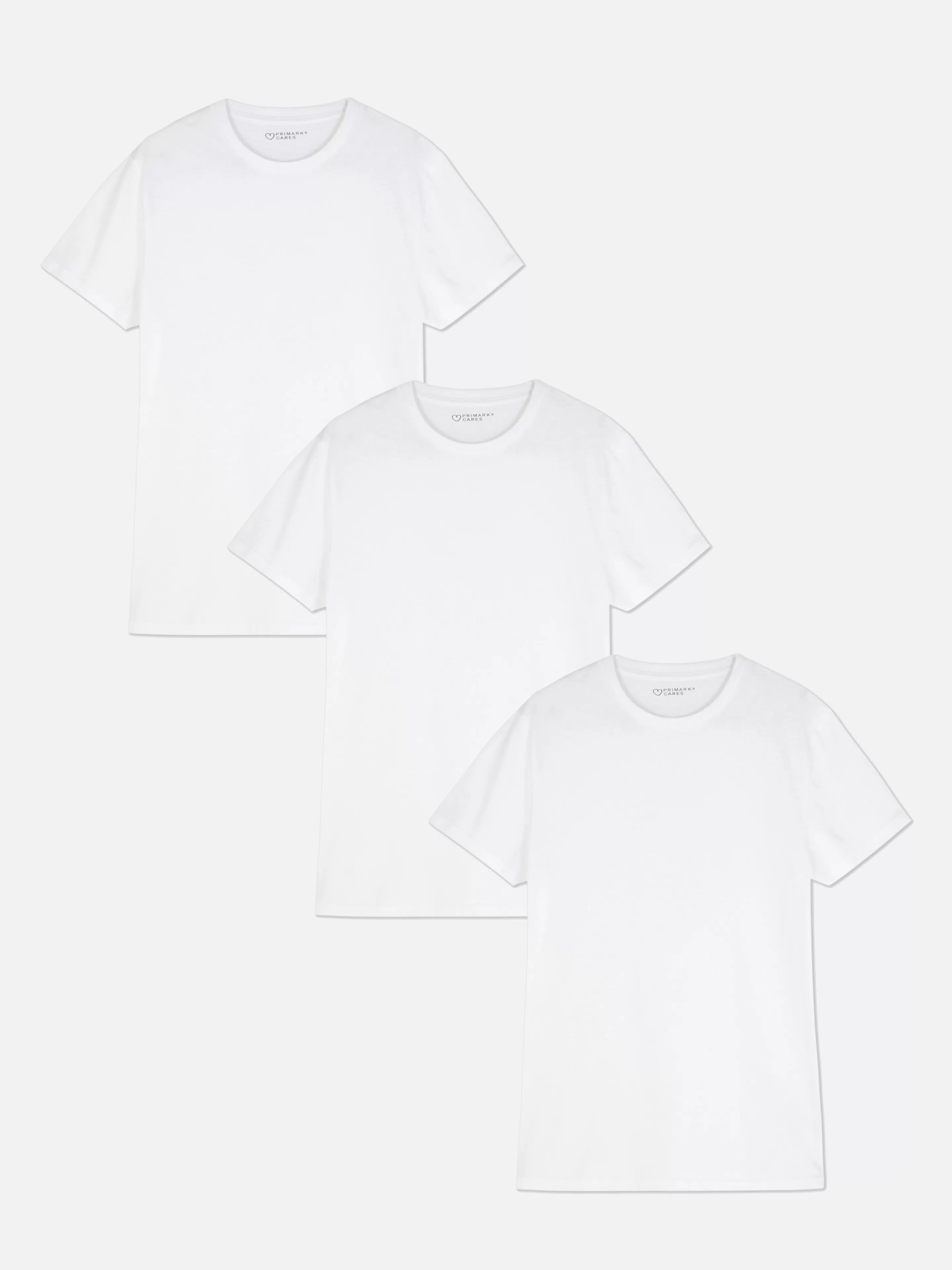 Primark Tops Und T-Shirts | T-Shirts Mit Rundhalsausschnitt, 3er-Pack Weiß