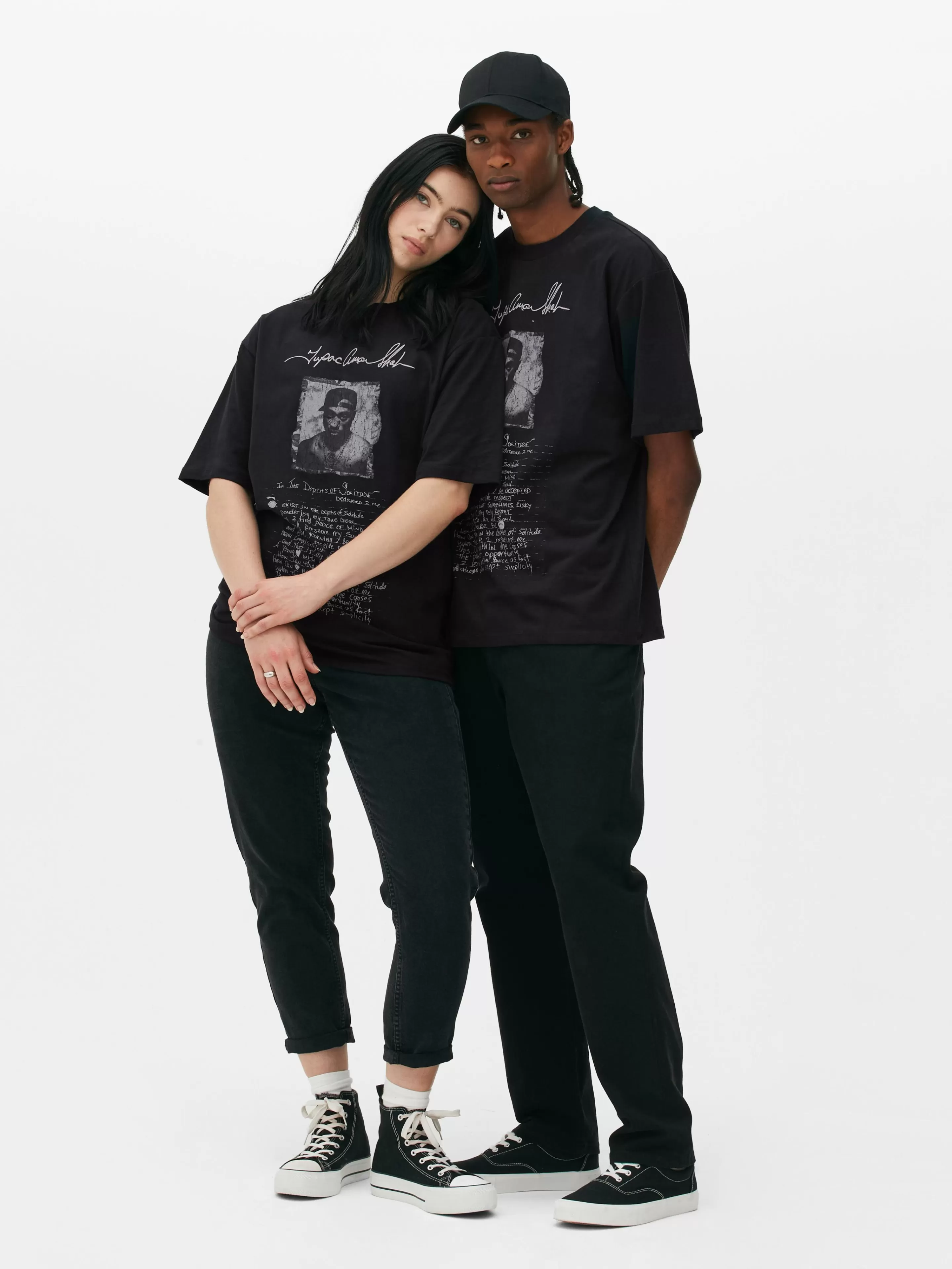 Primark Grafik-T-Shirts Und -Sweatshirts | Tops Und T-Shirts | „Tupac“ T-Shirt Mit Grafik Schwarz