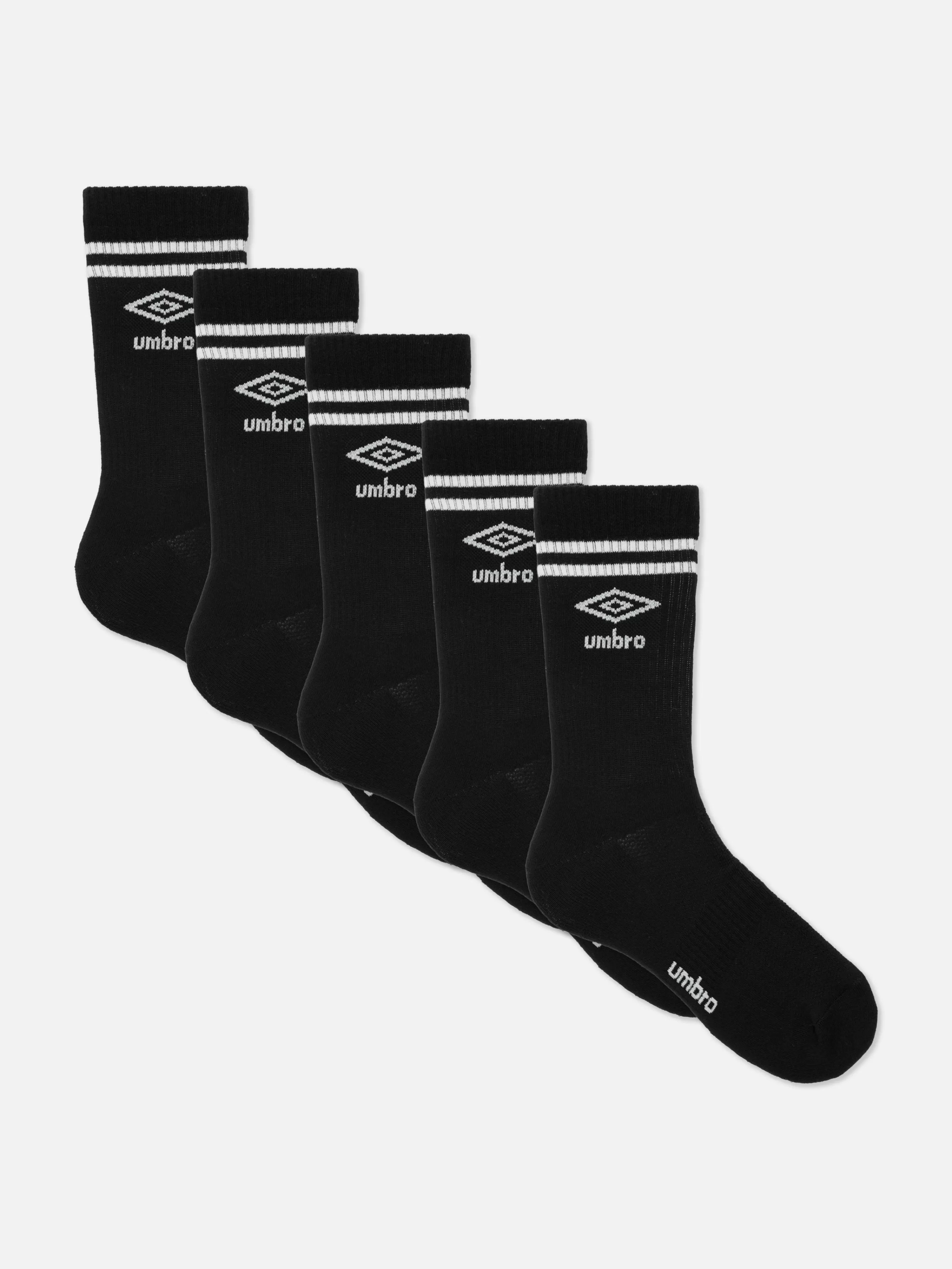 Primark Socken | „Umbro“ Sportsocken, 5er-Pack Schwarz