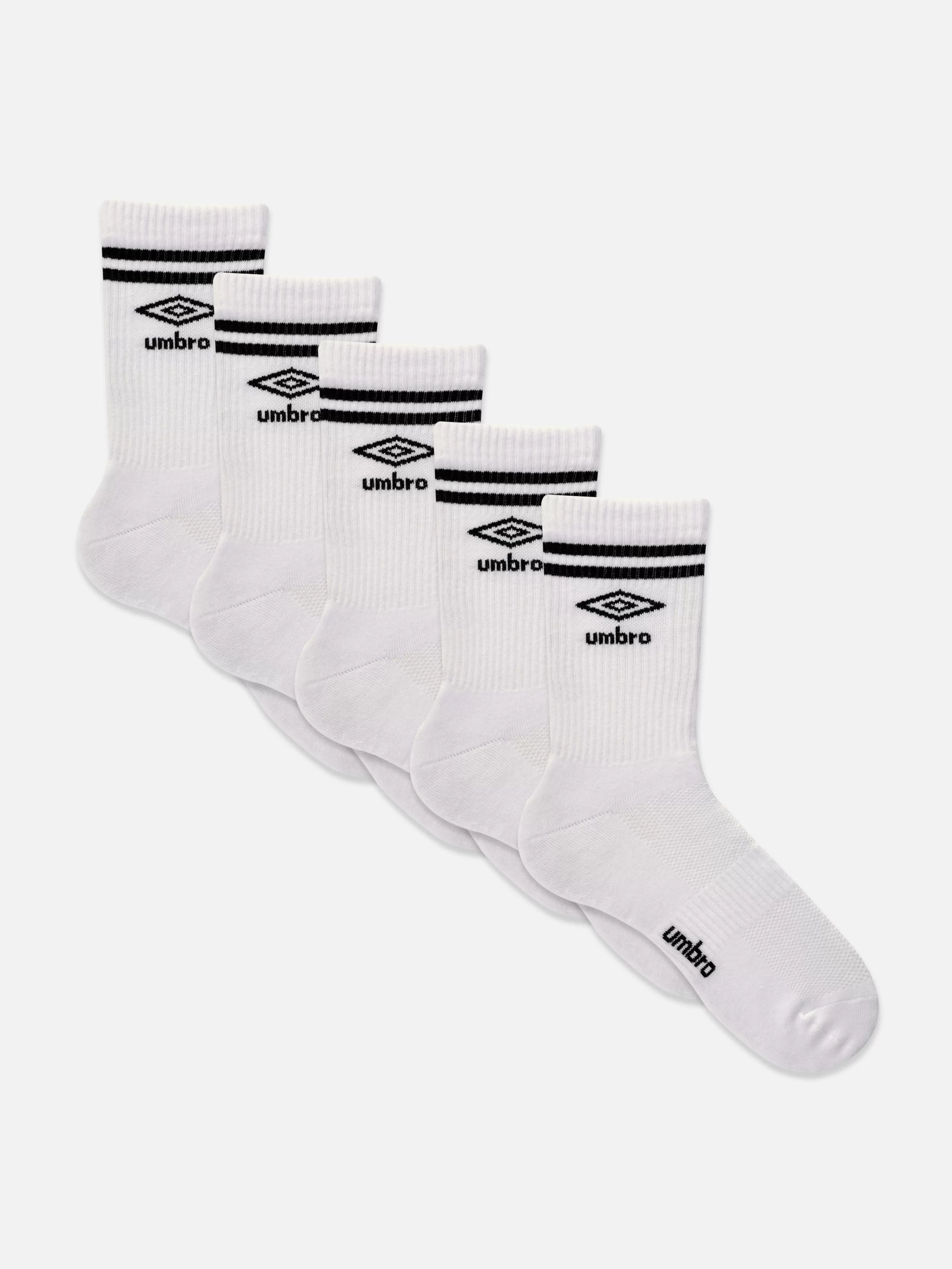 Primark Socken | „Umbro“ Sportsocken, 5er-Pack Weiß