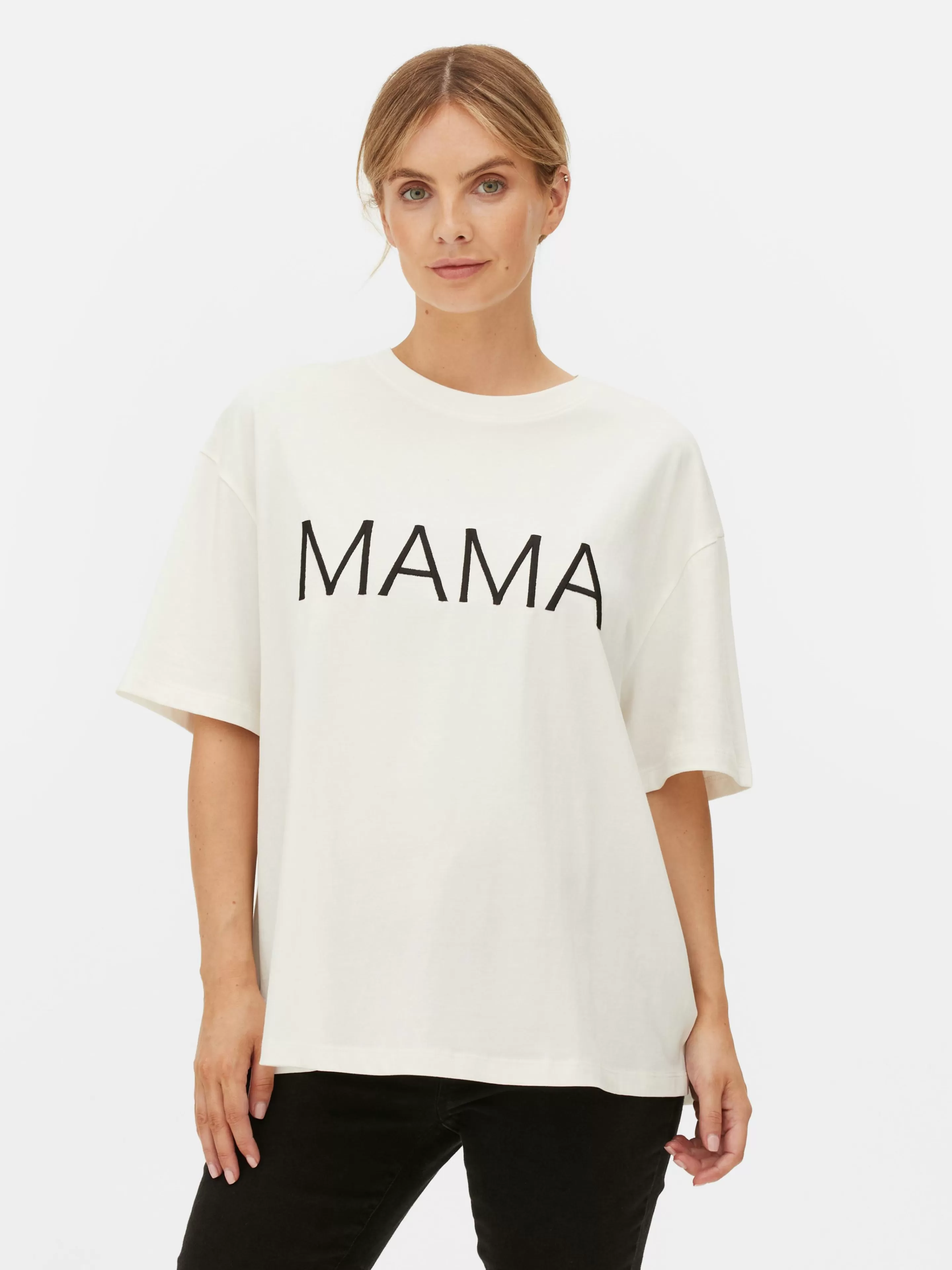 Primark Tops Und T-Shirts | Umstands-T-Shirt Mit Slogan Ecrufarben