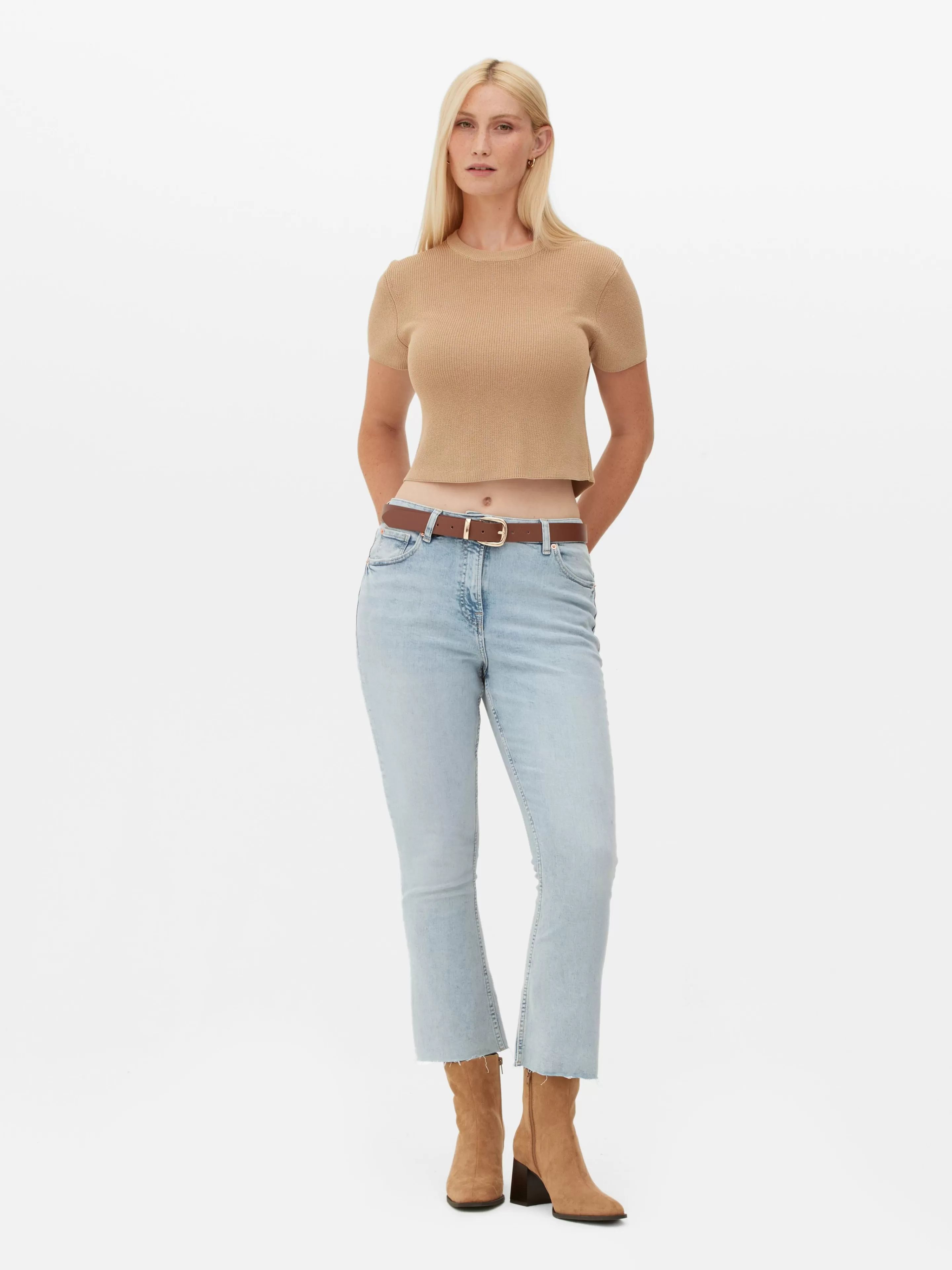 Primark Denim | Jeans | Verkürzte Jeans Mit Ausgestelltem Bein Hellblau