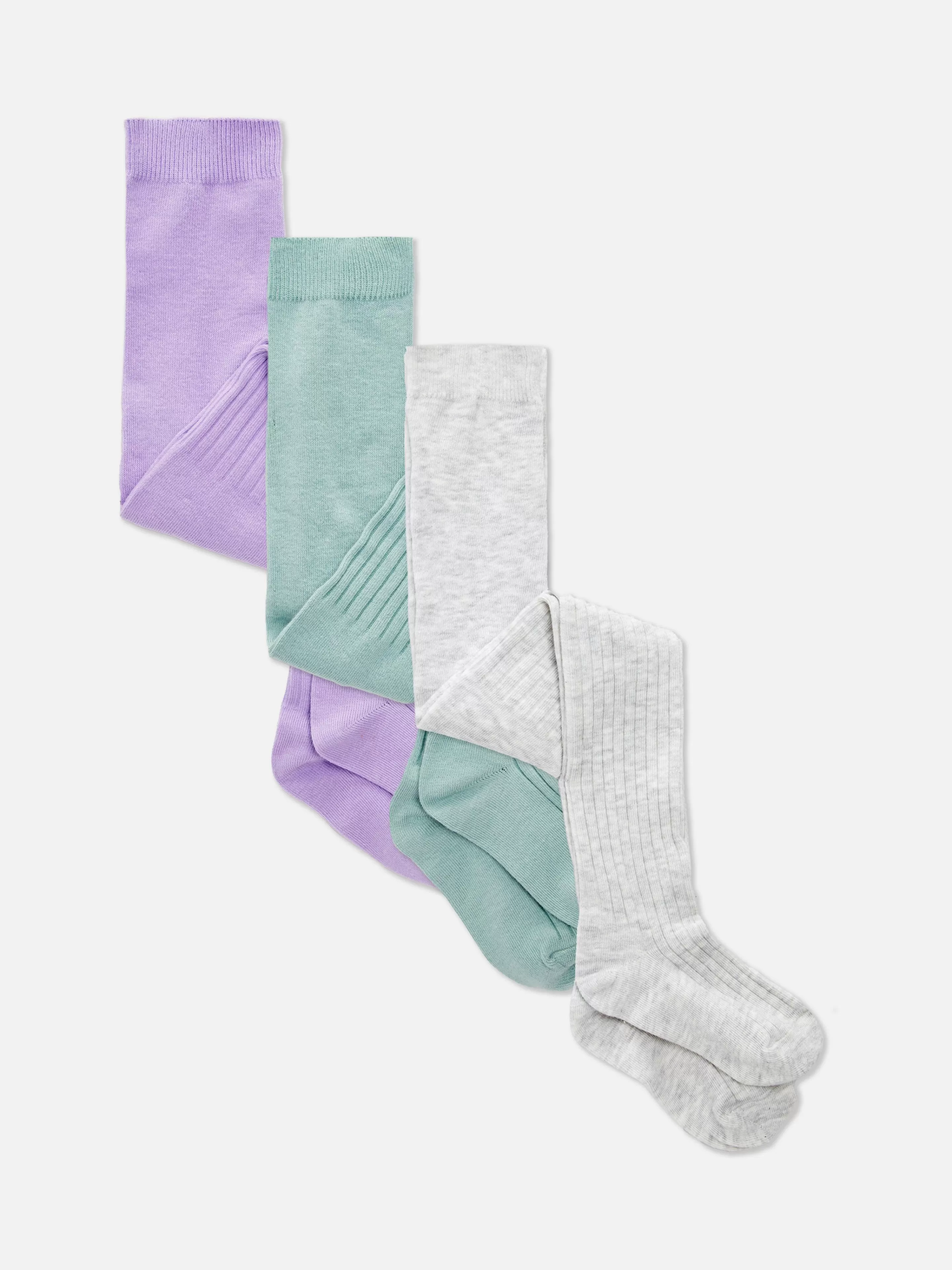 Primark Socken Und Strumpfhosen | Verschiedene Gerippte Strumpfhosen, 3er-Pack Lilafarben