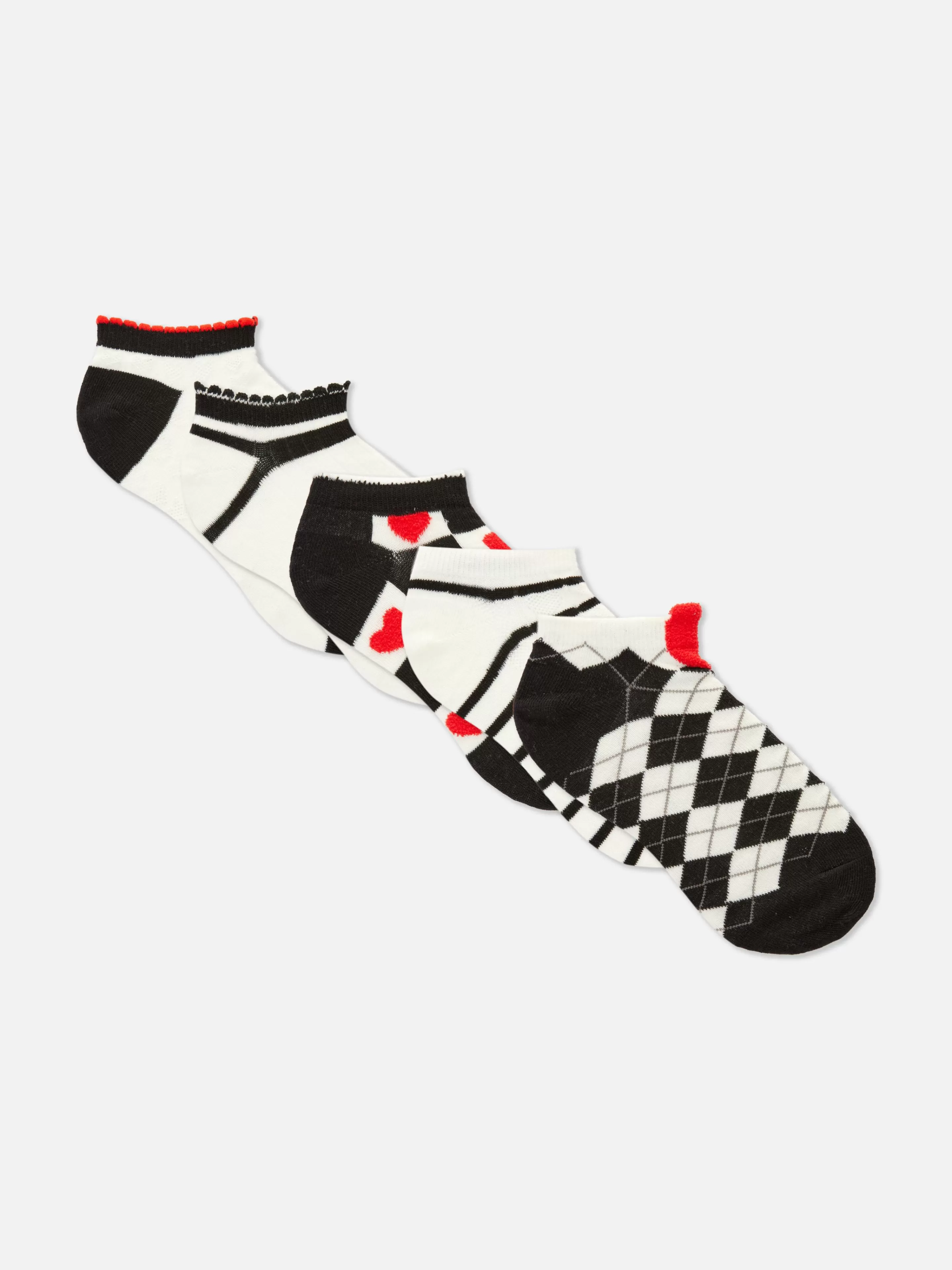 Primark Socken Und Strumpfhosen | Verschiedene Sneakersocken, 5er-Pack Schwarz