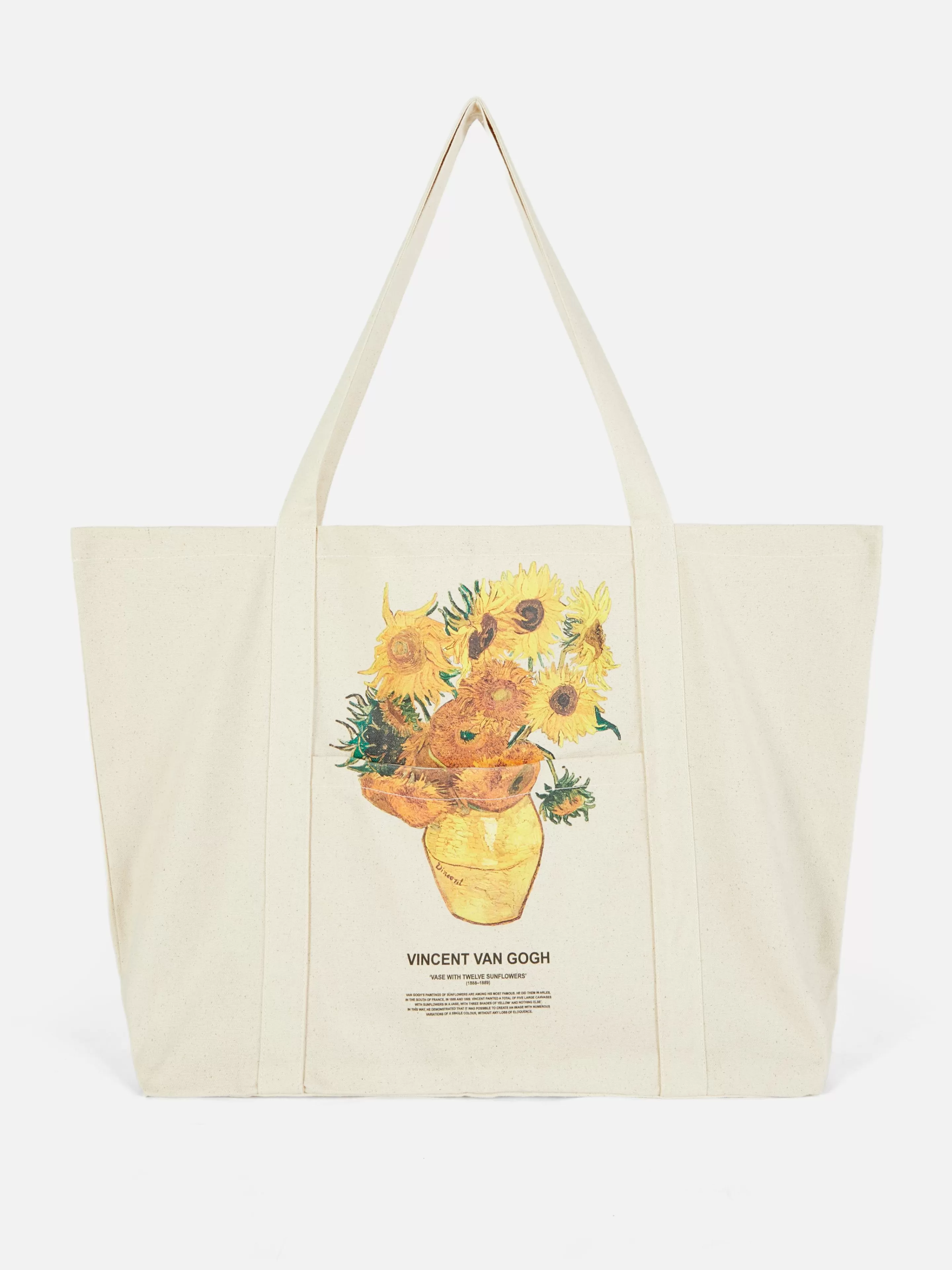 Primark Reiseaccessoires | „Vincent Van Gogh Sonnenblumen“ XL-Tragetasche Naturfarben