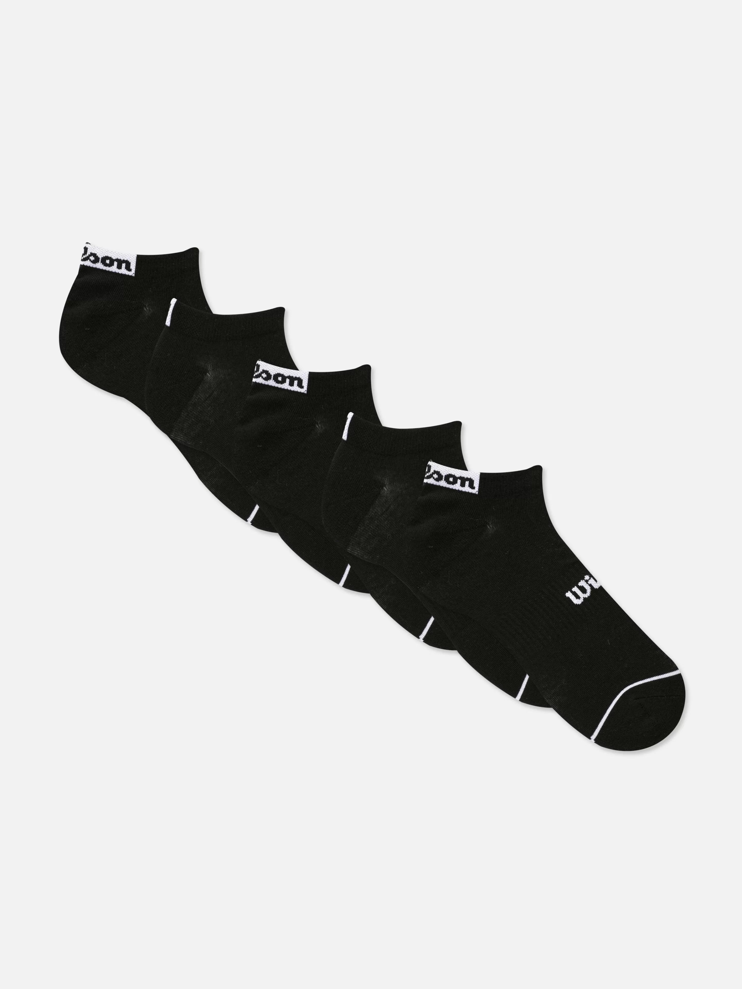 Primark Socken | „Wilson“ Sneakersocken, 5er-Pack Schwarz